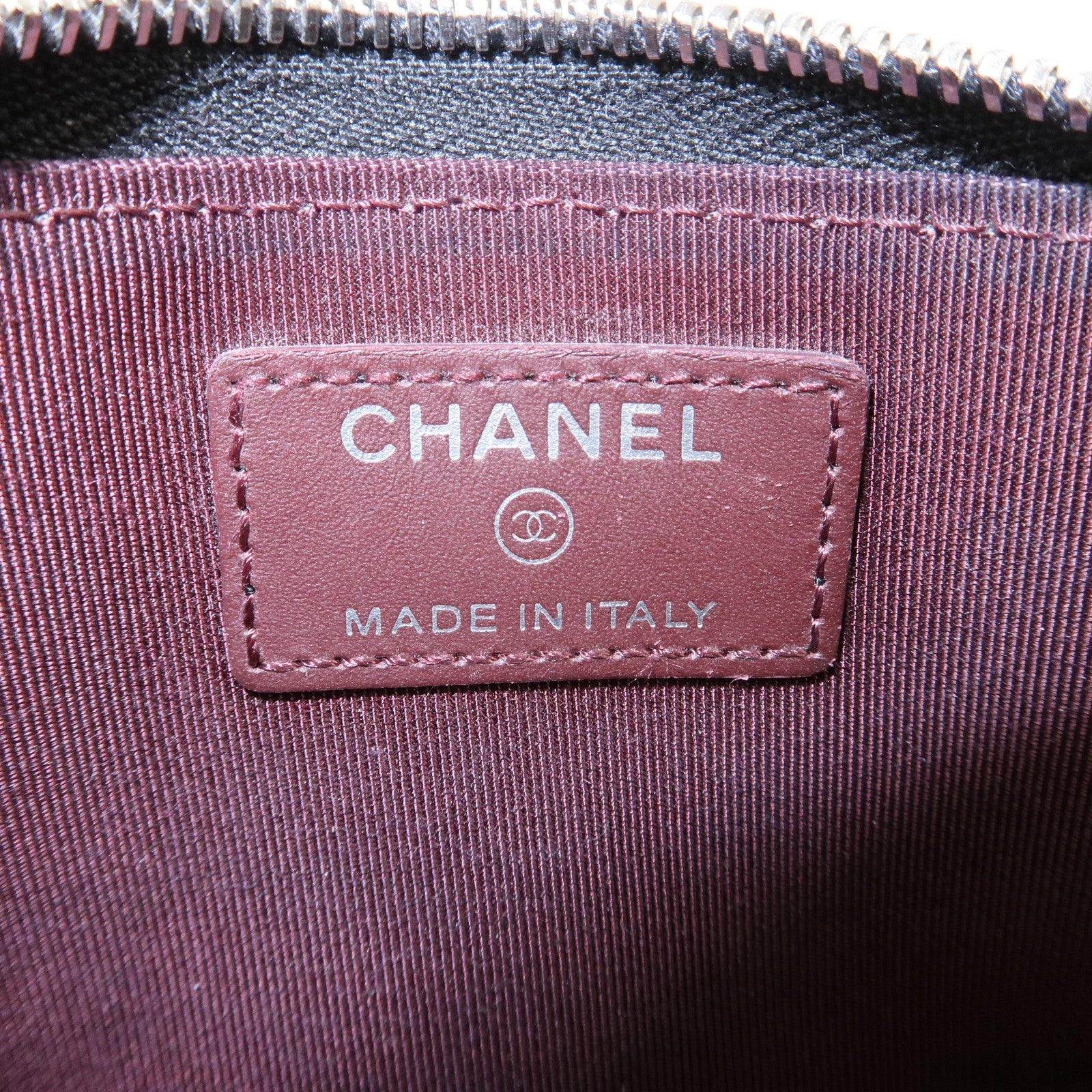 CHANEL Matelasse Caviar Skin Around Zipper Coin Case Black AP0216 Used