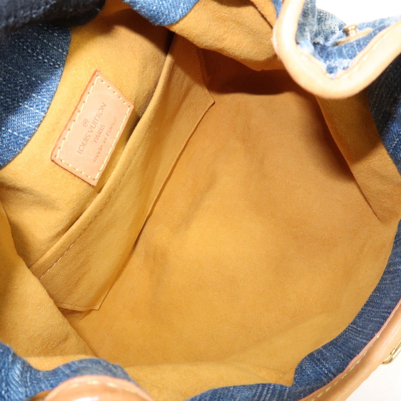 Louis Vuitton Monogram Denim Pleaty Hand Bag Blue M95020 Used