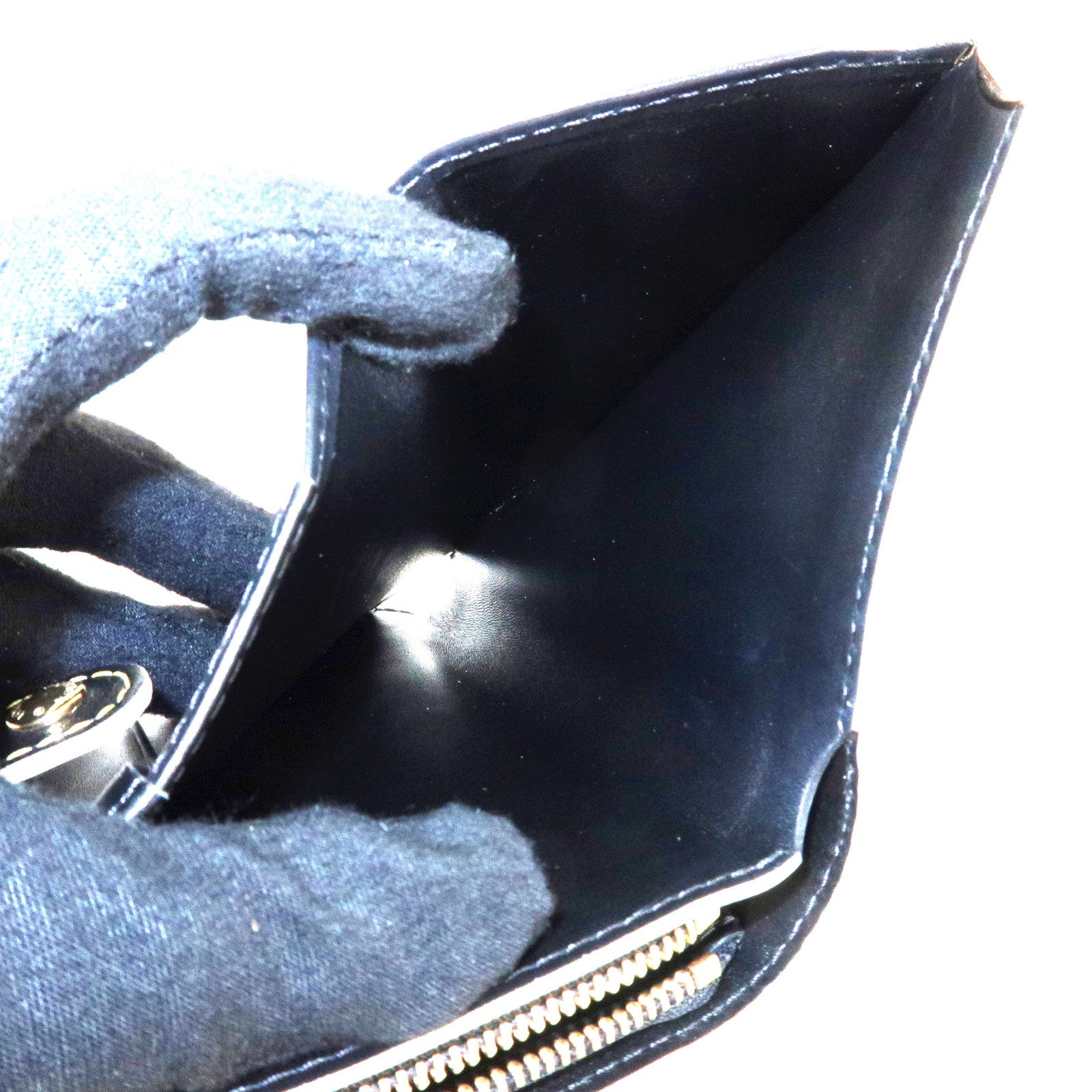 Louis Vuitton Suhali Compact Zip Bi-fold Wallet Noir M91828 Used