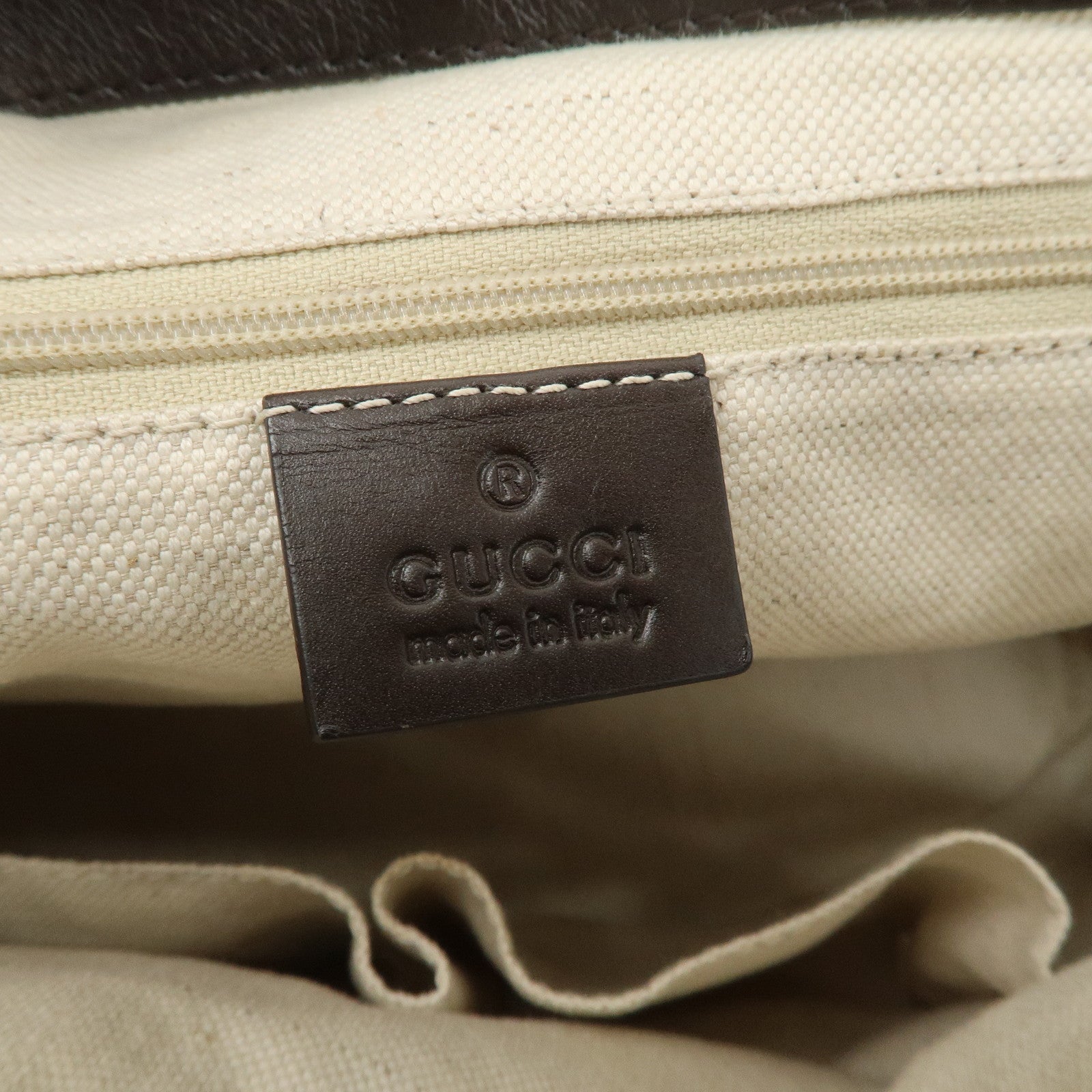 GUCCI Sukey GG Canvas Leather 2WAY Bag Beige Dark Brown 247902 Used