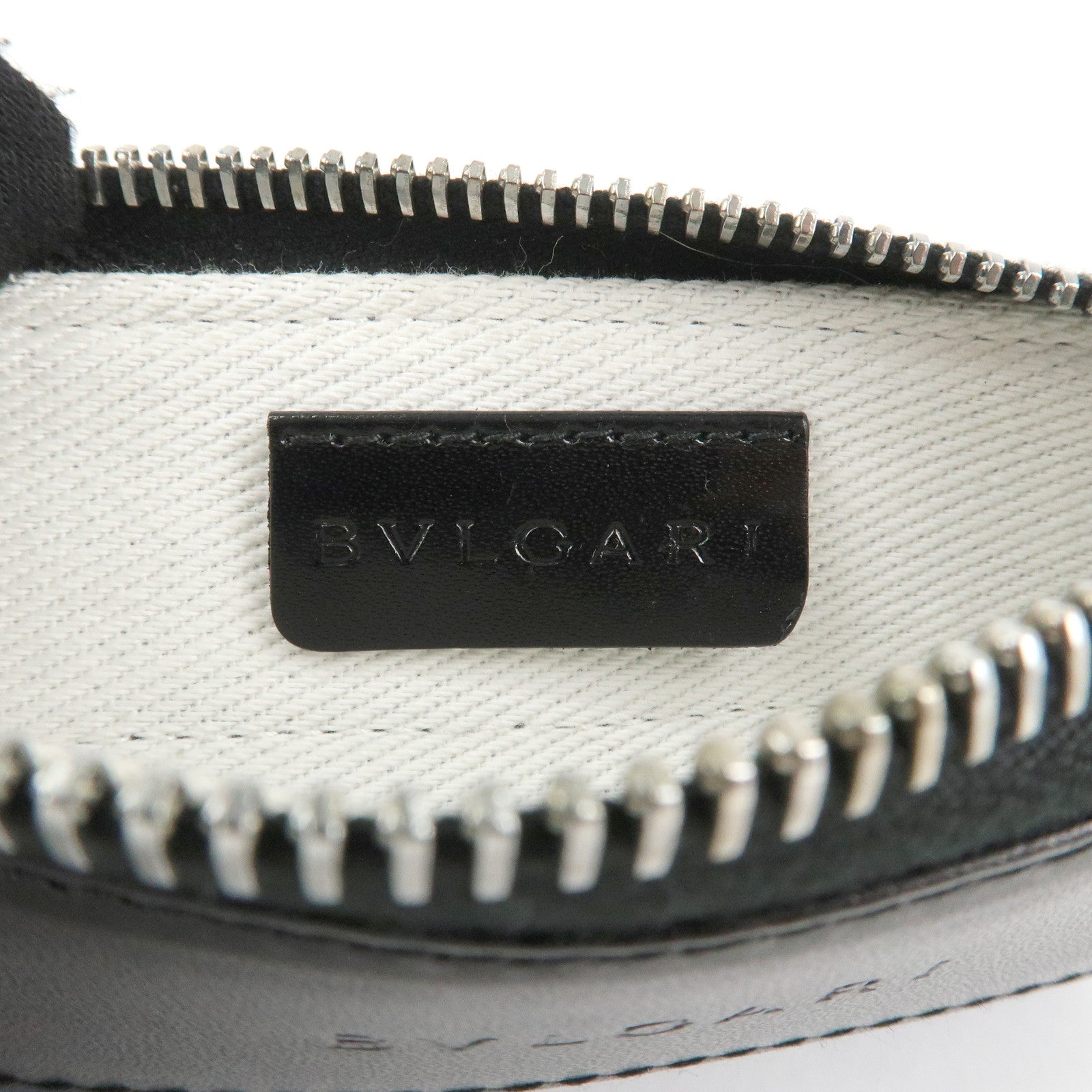 BVLGARI Logo Mania Canvas Leather Shoulder Bag Blue Used