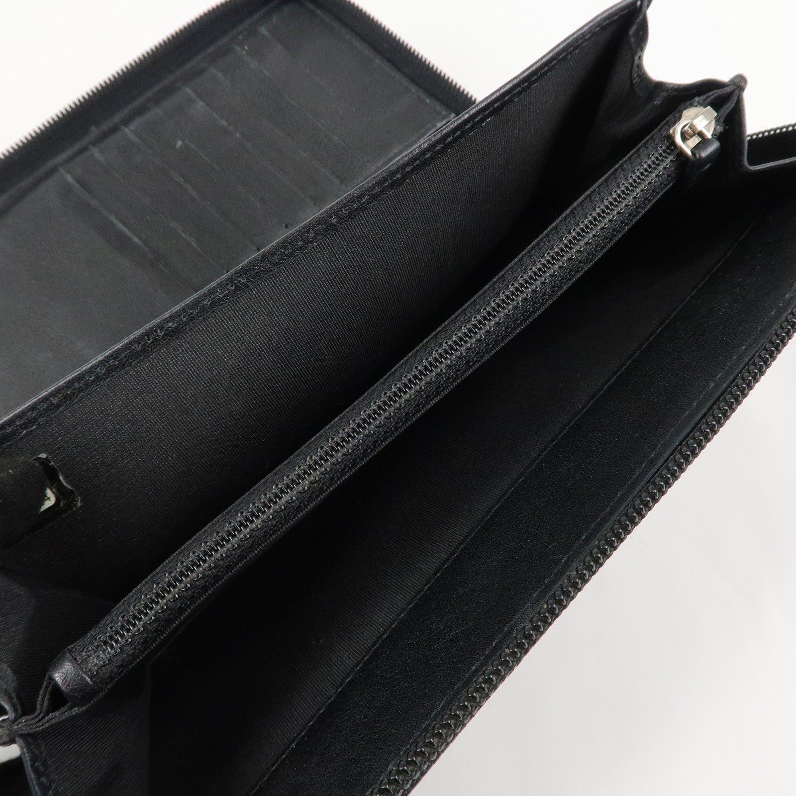 CHANEL COCO Mark Caviar Skin Zippy Long Wallet Black A50071 Used