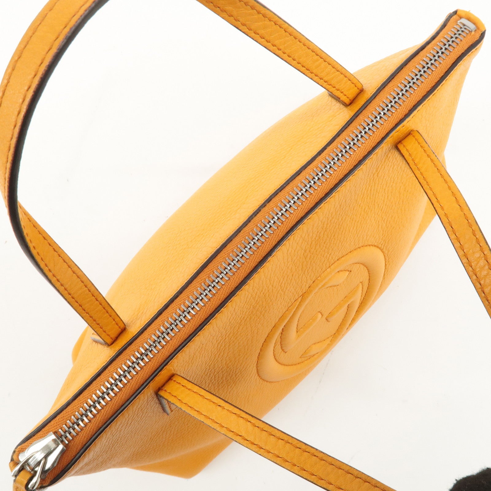 GUCCI Children SOHO Leather Tote Bag Hand Bag Orange 340618 Used