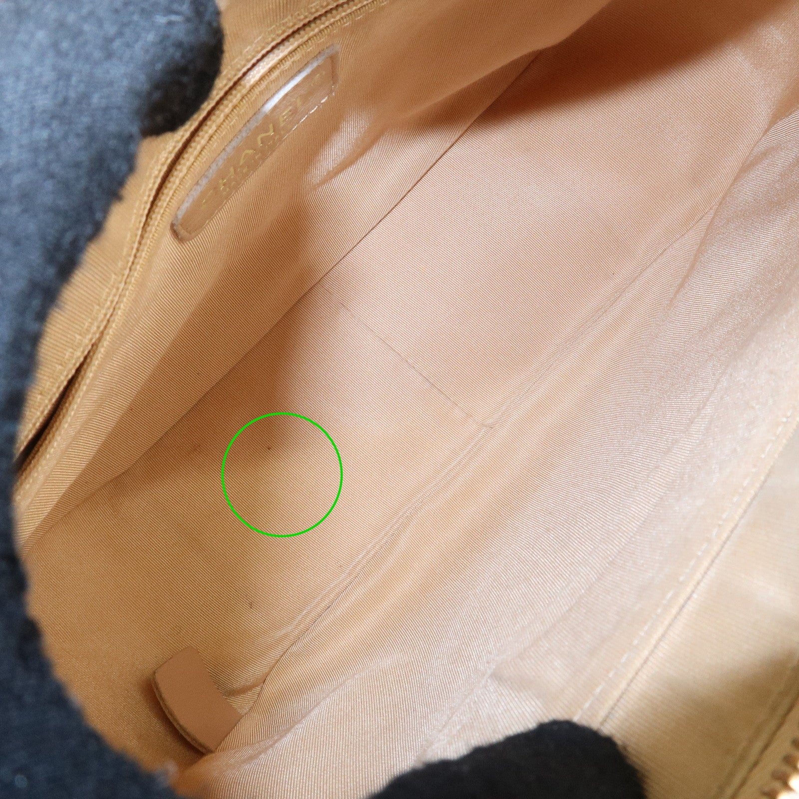 CHANEL COCO Mark Matelasse Shoulder Bag Caviar Skin Beige Used