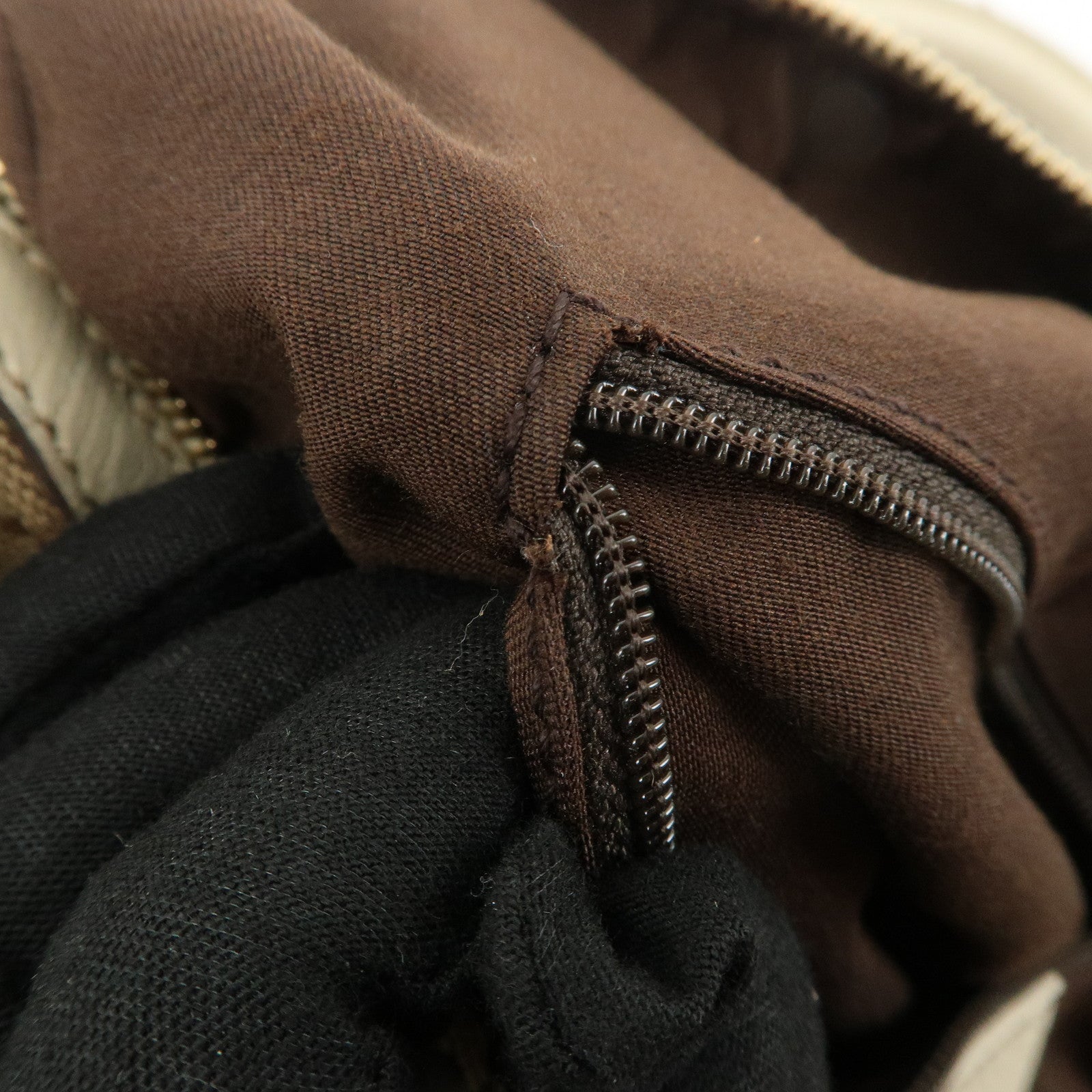 GUCCI Abbey GG Canvas Leather Mini Boston Bag Beige Ivory 153026 Used