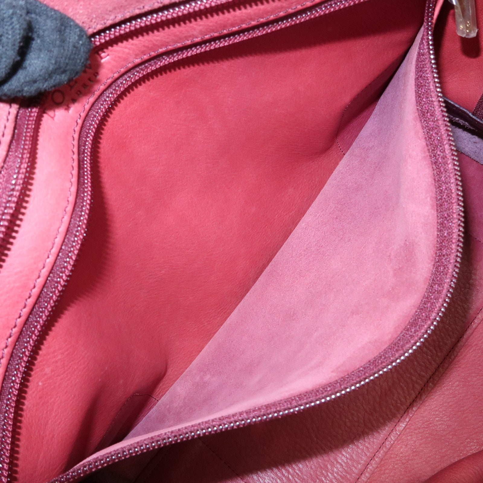 LOEWE Anagram Suede Leather Amazona 32 Hand Bag Pink Purple Used