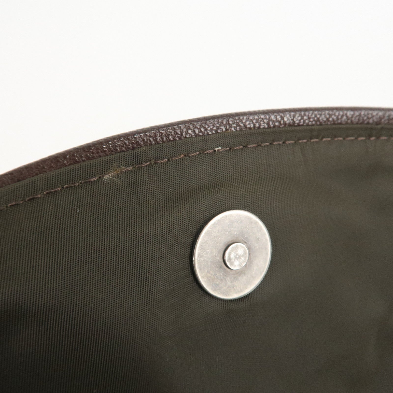 Christian Dior Trotter Canvas Leather Shoulder Bag Brown Used