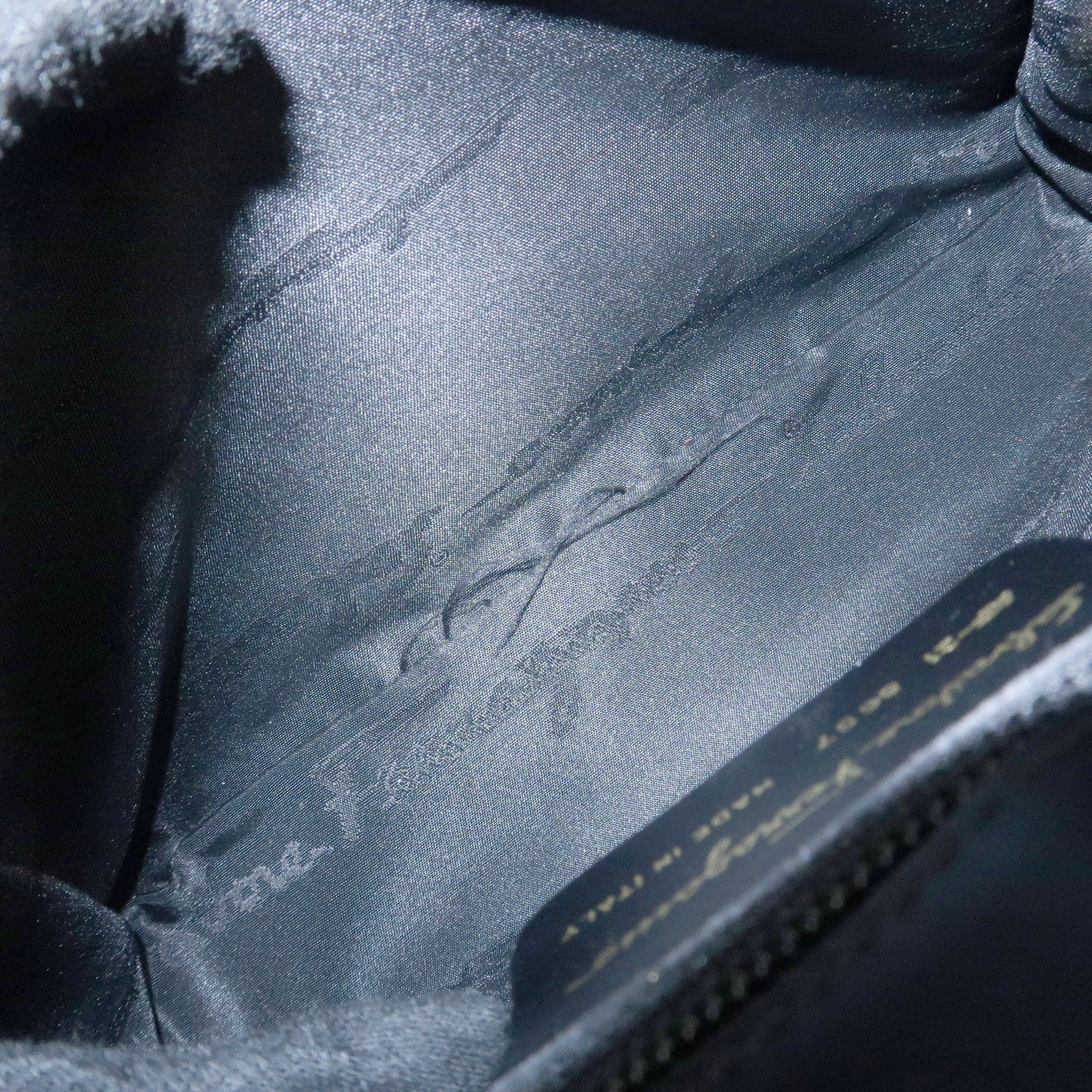 Ferragamo Leather Gancini 2Way Hand Shoulder Bag Black AT210536 Used