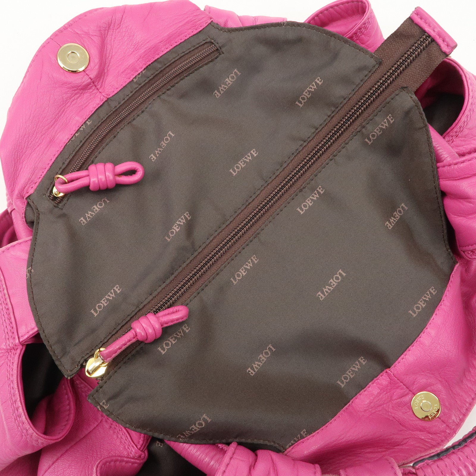 LOEWE Anagram Leather Nappa Aire Hand Bag Pink Used