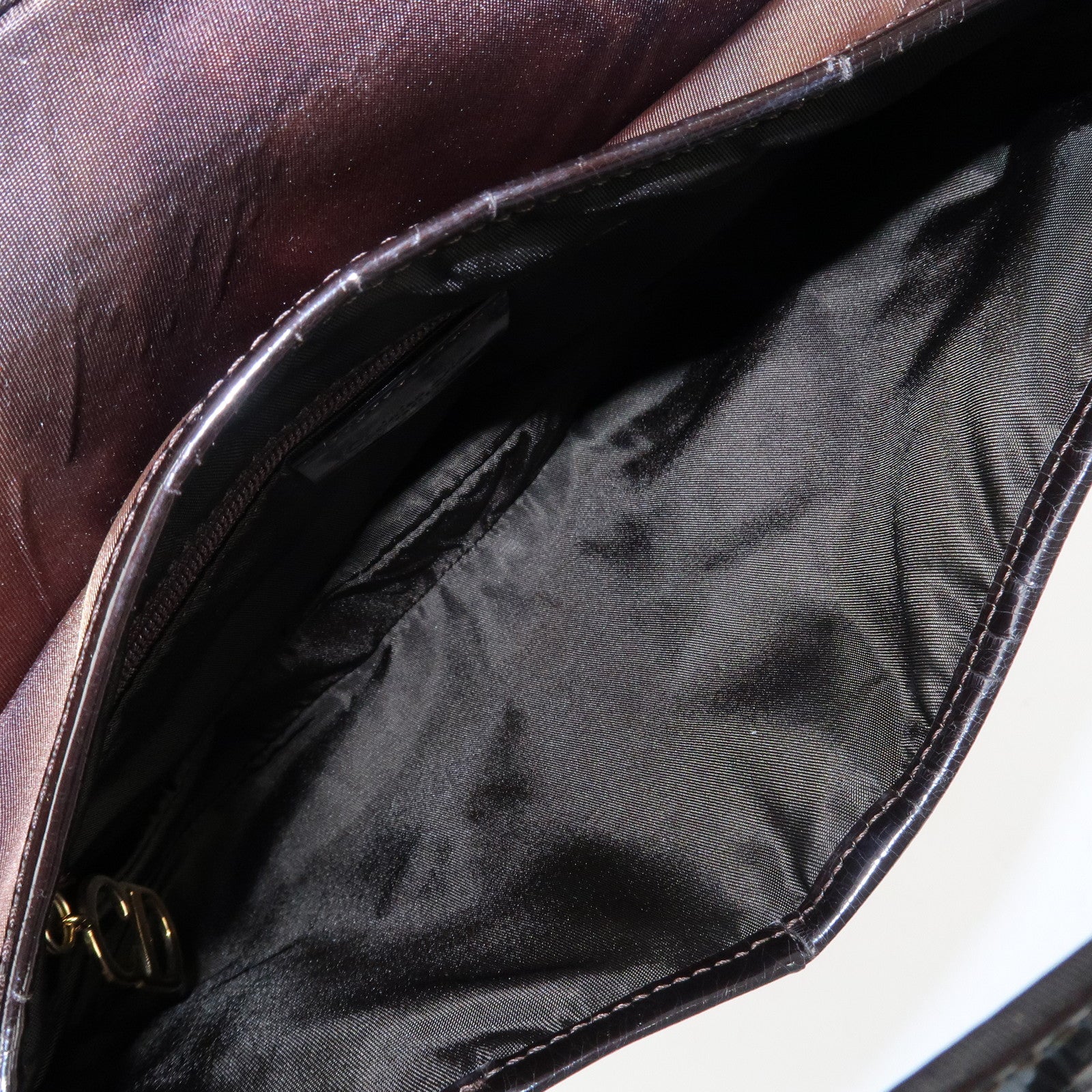 Christian Dior Nylon Canvas Patent Leather Saddle Bag Shoulder Bag Used