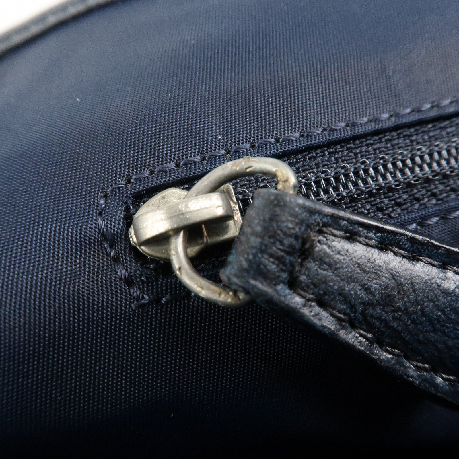 Christian Dior Trotter Canvas Leather Tote Bag Hand Bag Navy Used
