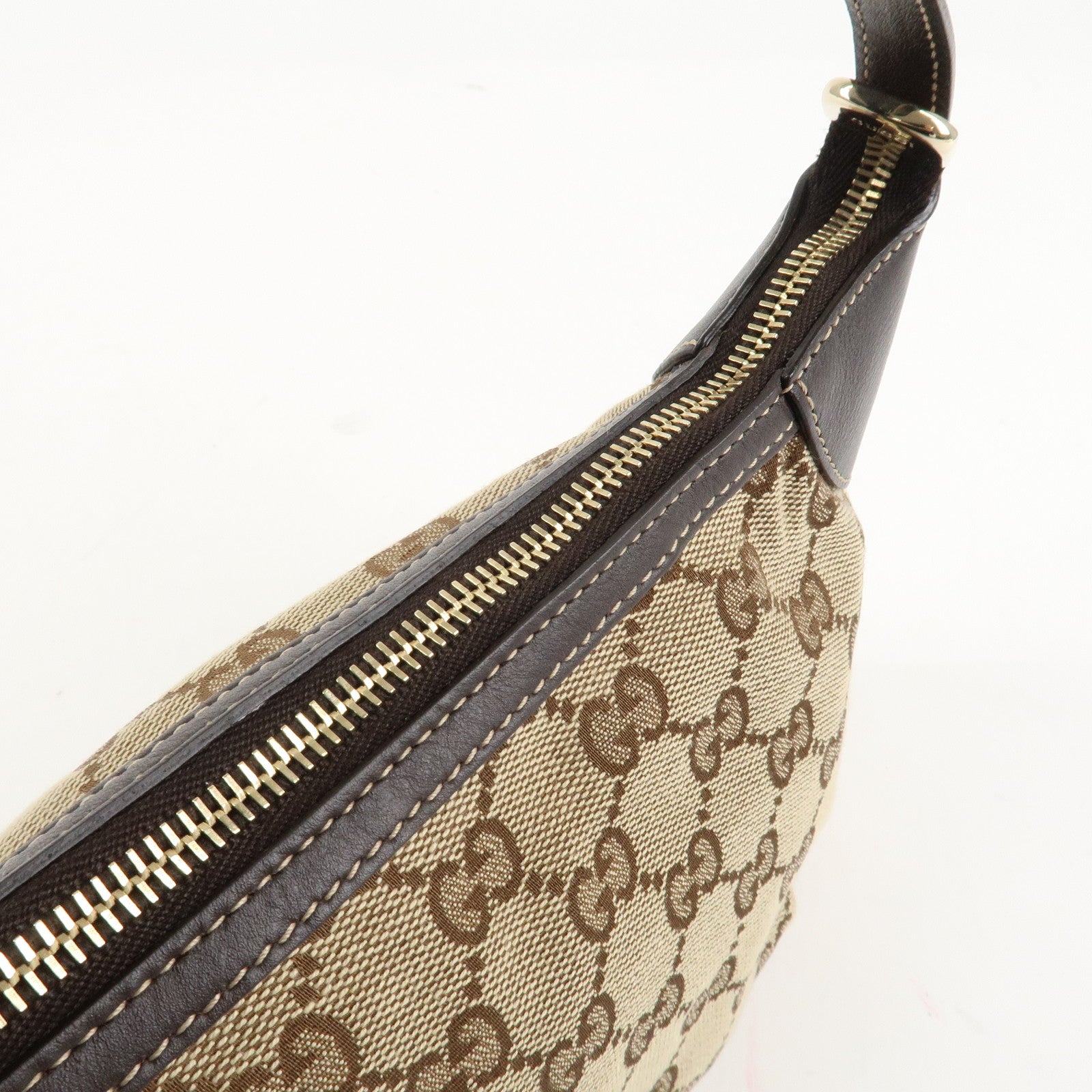 GUCCI Sherry GG Canvas Leather Shoulder Bag Beige Brown 224093 Used