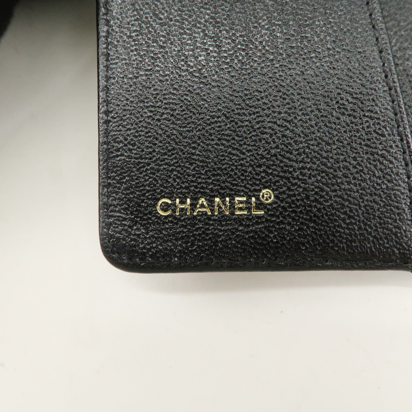 CHANEL COCO Mark Leather Agenda Cover Planner Cover Black Used
