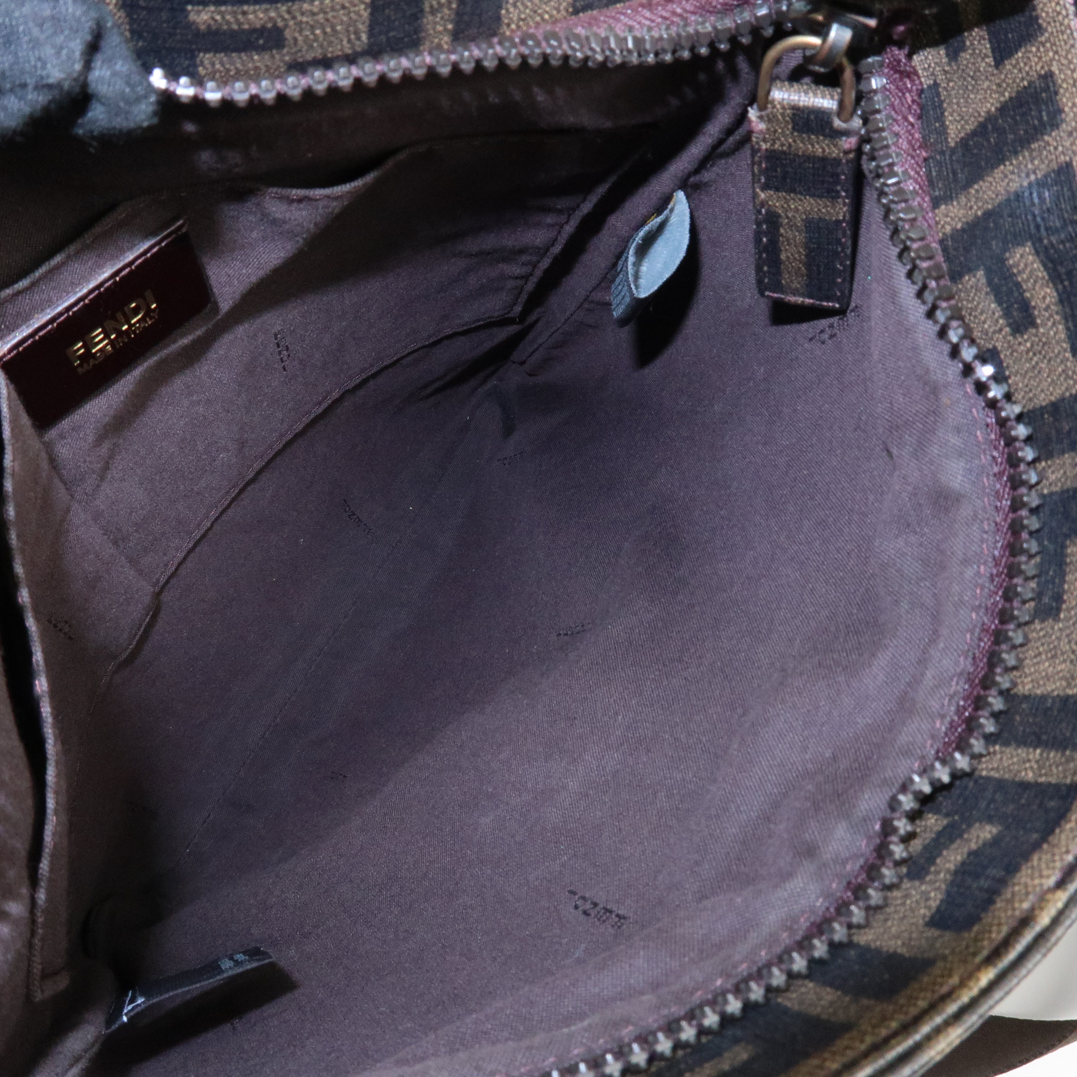 FENDI Zucca Print PVC Shoulder Bag Khaki Black 7VA207 Used