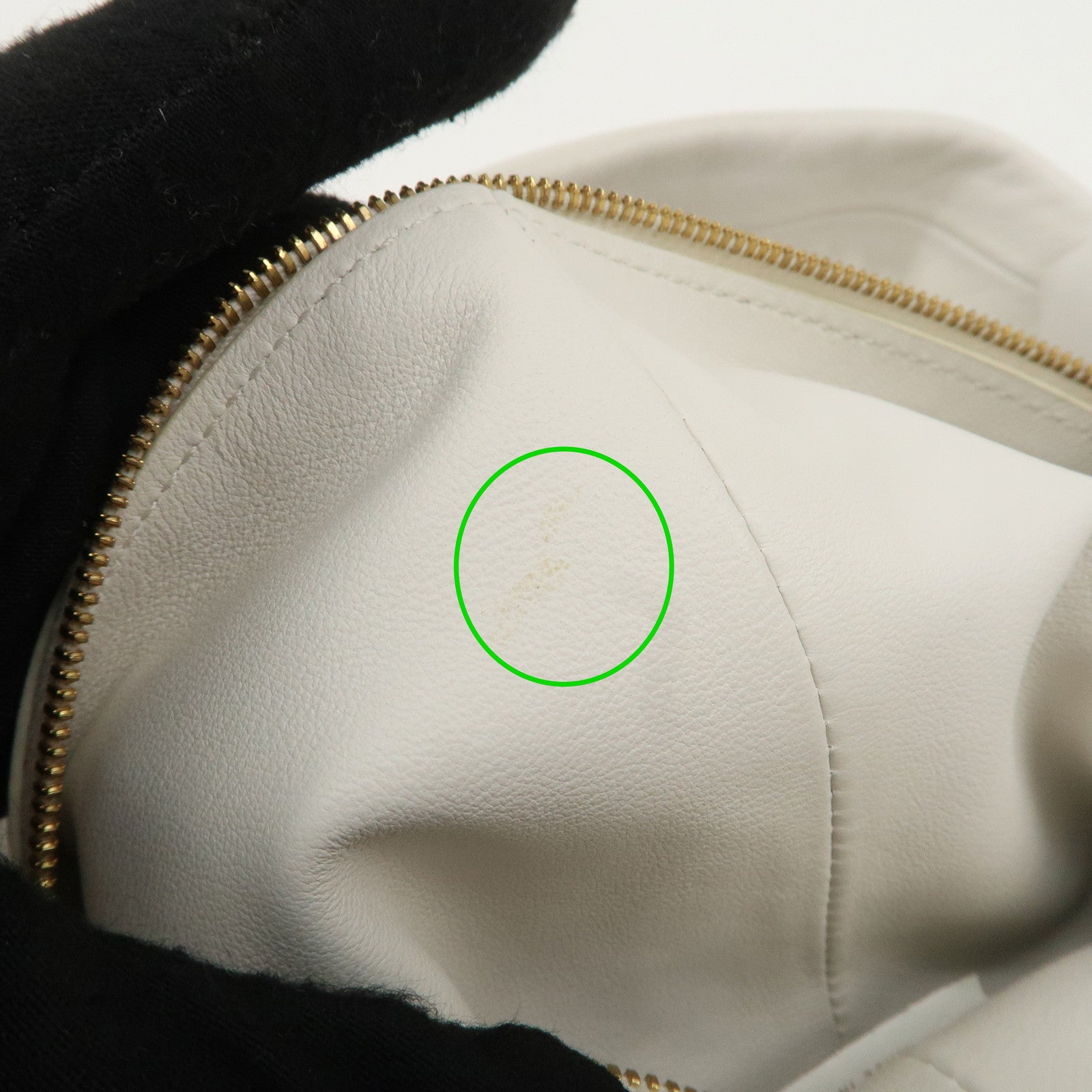 BOTTEGA VENETA Leather Double Knots Hand Bag White 629635 Used