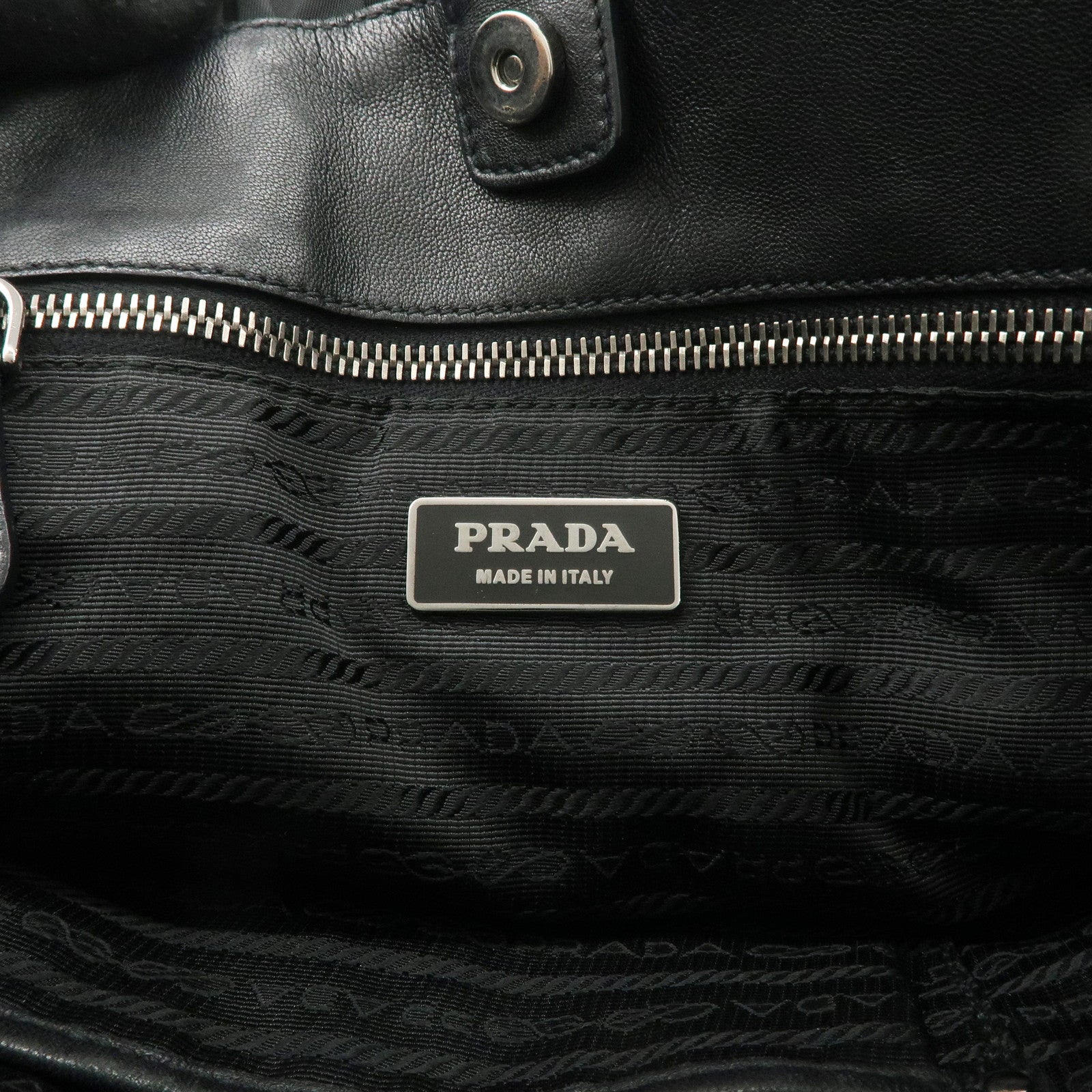 PRADA Logo Nylon Leather Gathered Shoulder Bag BN1616 Used