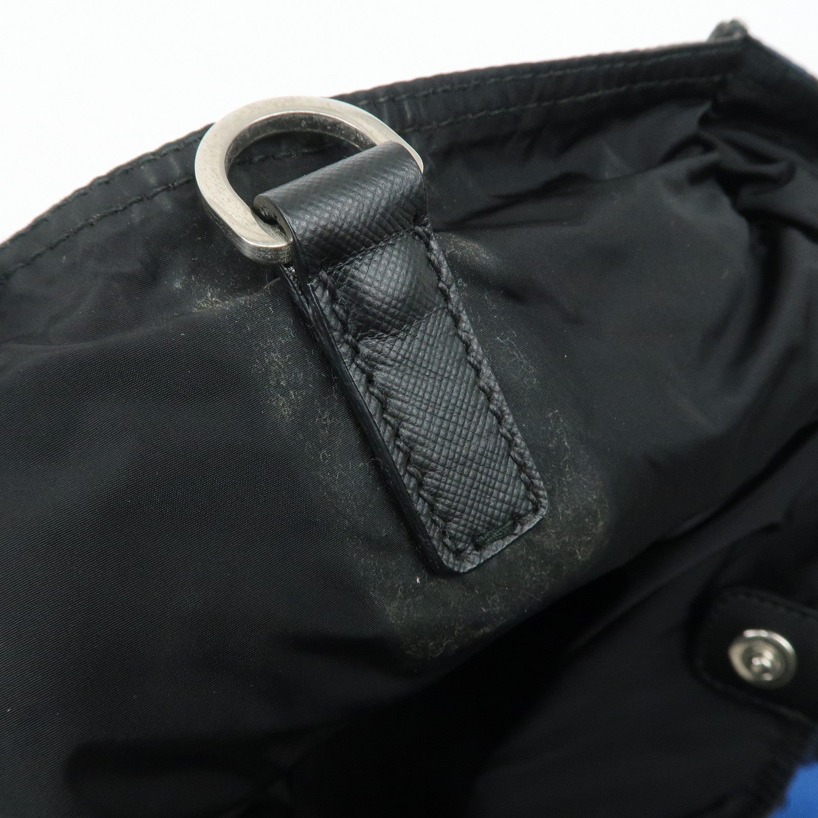 PRADA Logo Camouflage Nylon Leather 2Way Tote Shoulder Bag Used