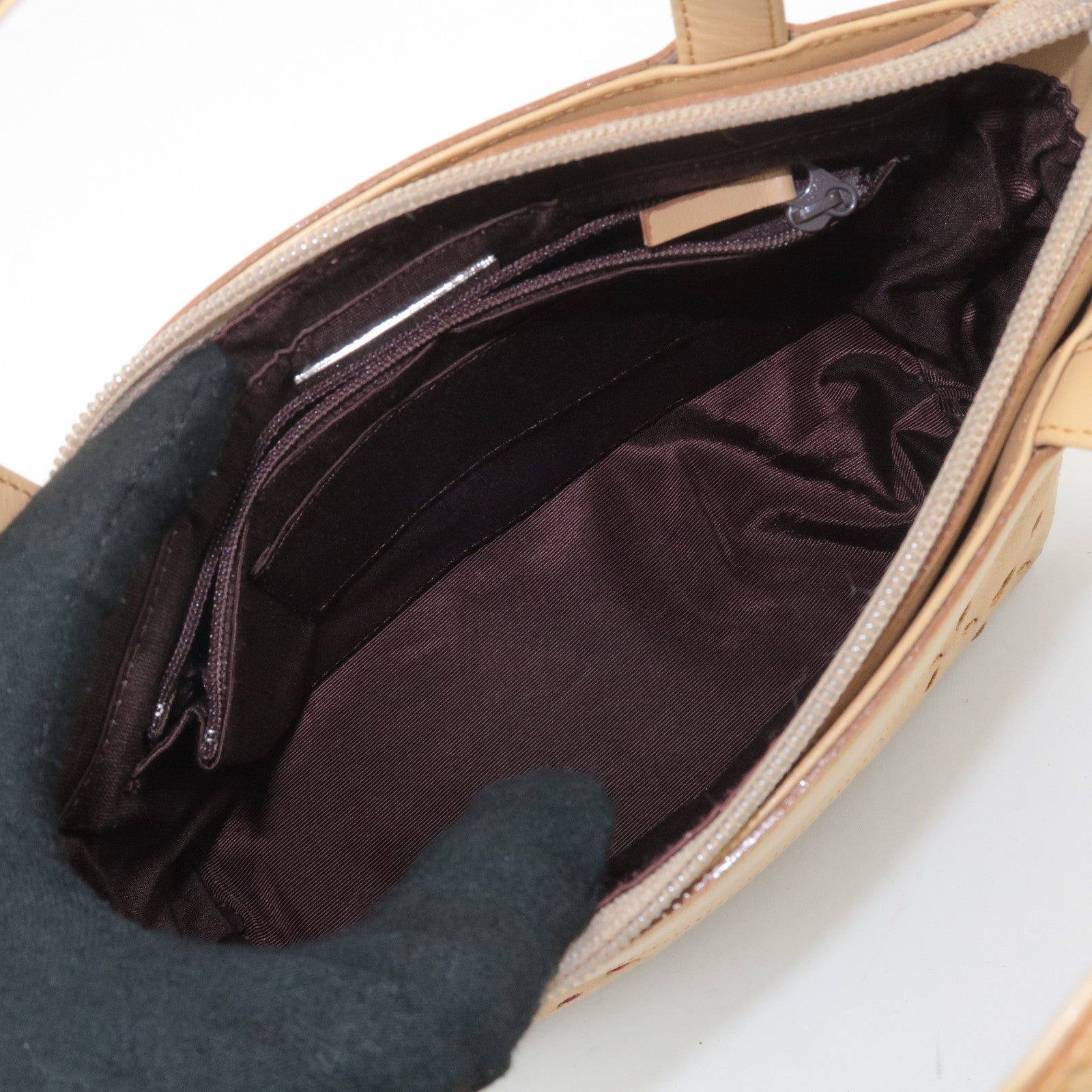 BURBERRY London Leather Suede Tote Bag Hand Bag Beige Used