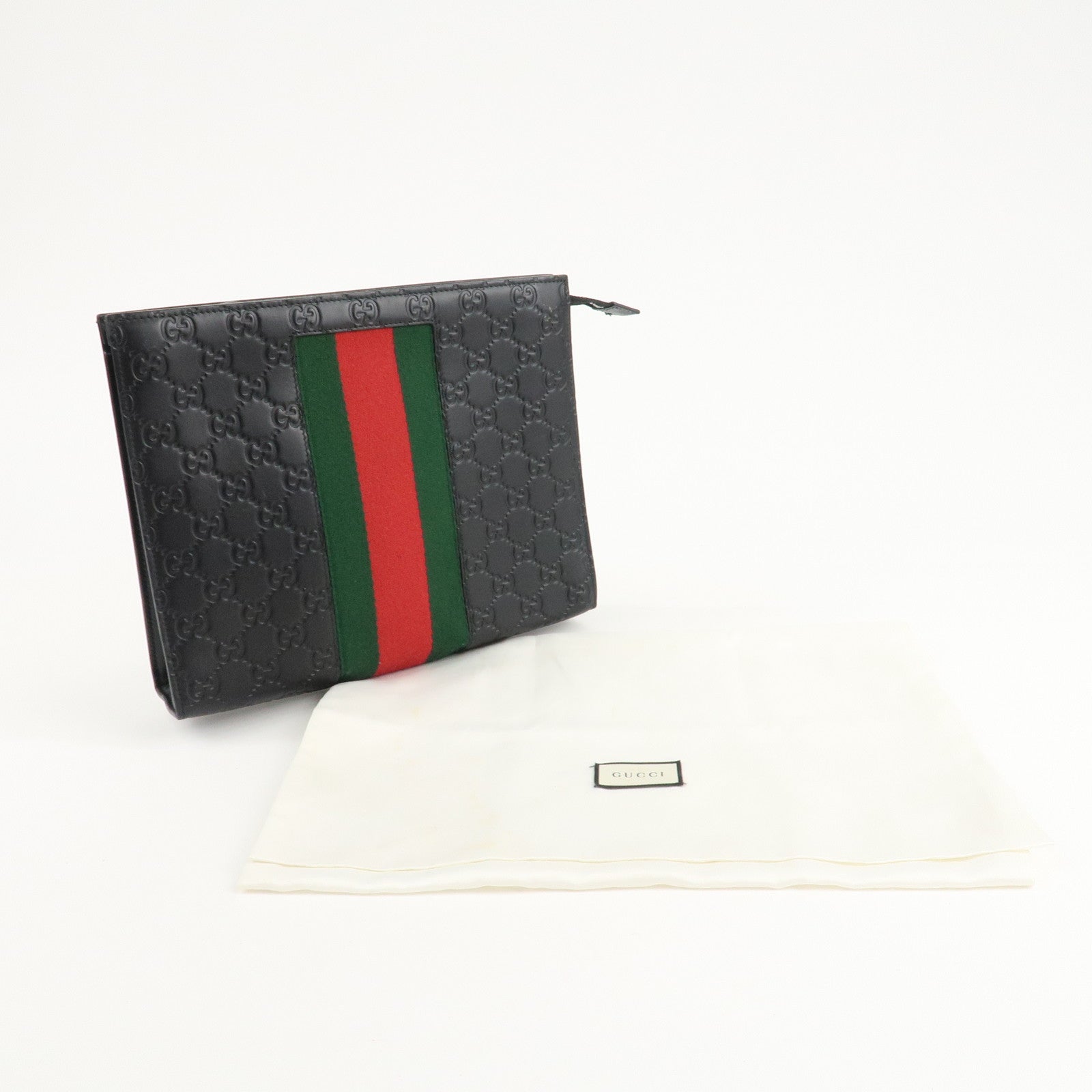 GUCCI Guccissima Sherry Guccissima Leather Clutch Bag 475316 Used