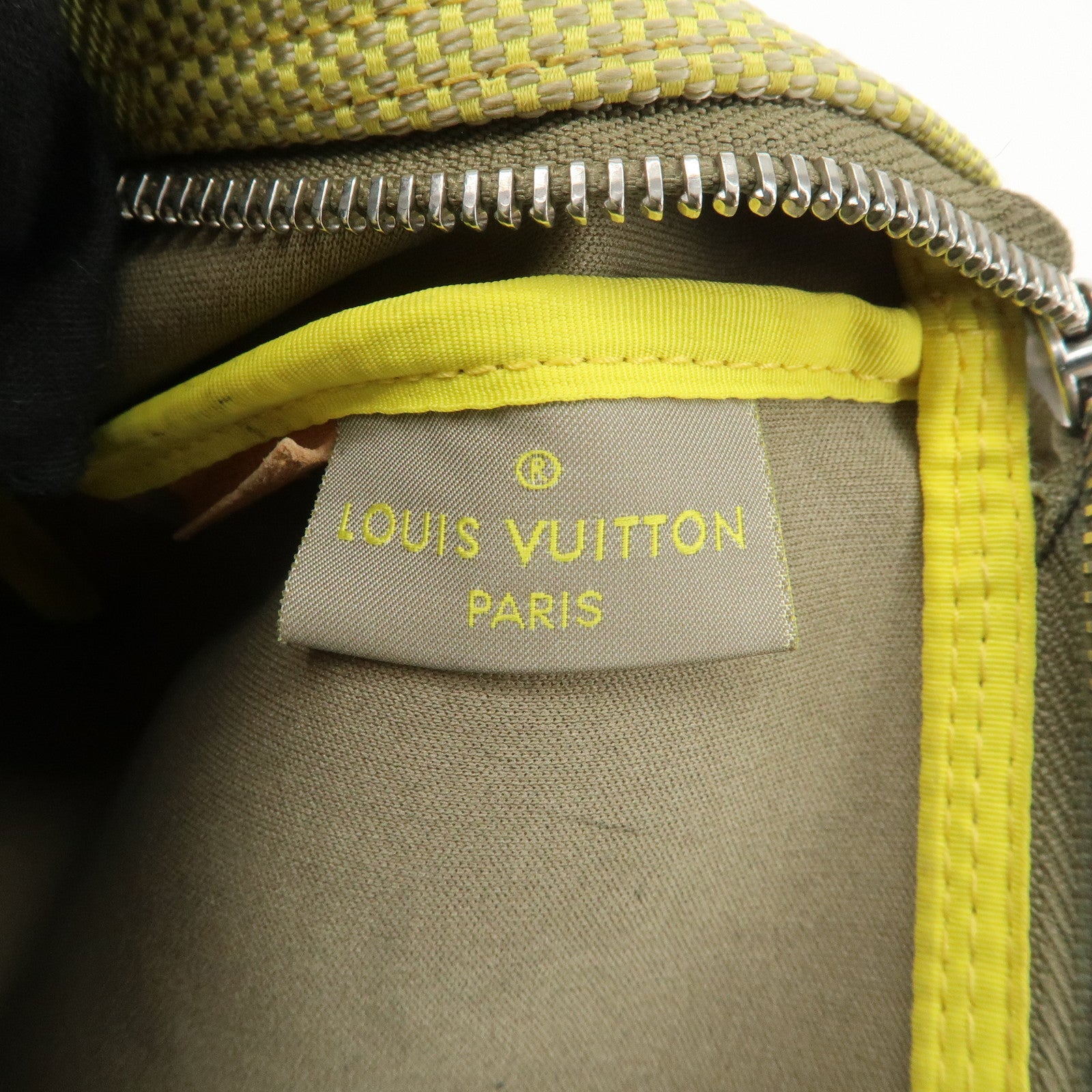 Louis Vuitton Damier Geant Volunteer Pouch Lime Yellow Used