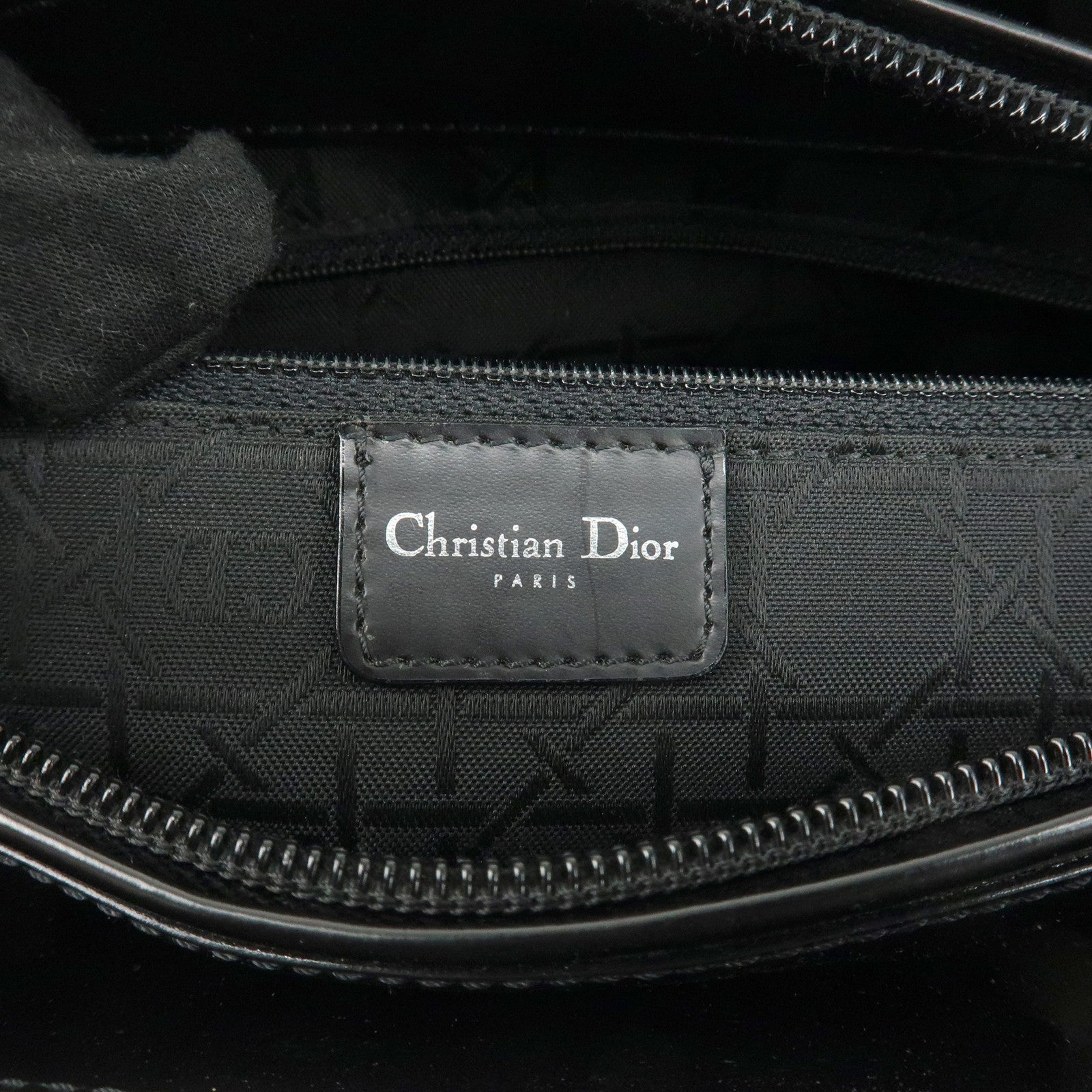 Christian Dior Maris Pearl Leather 2way Bag Hand Bag Black Used