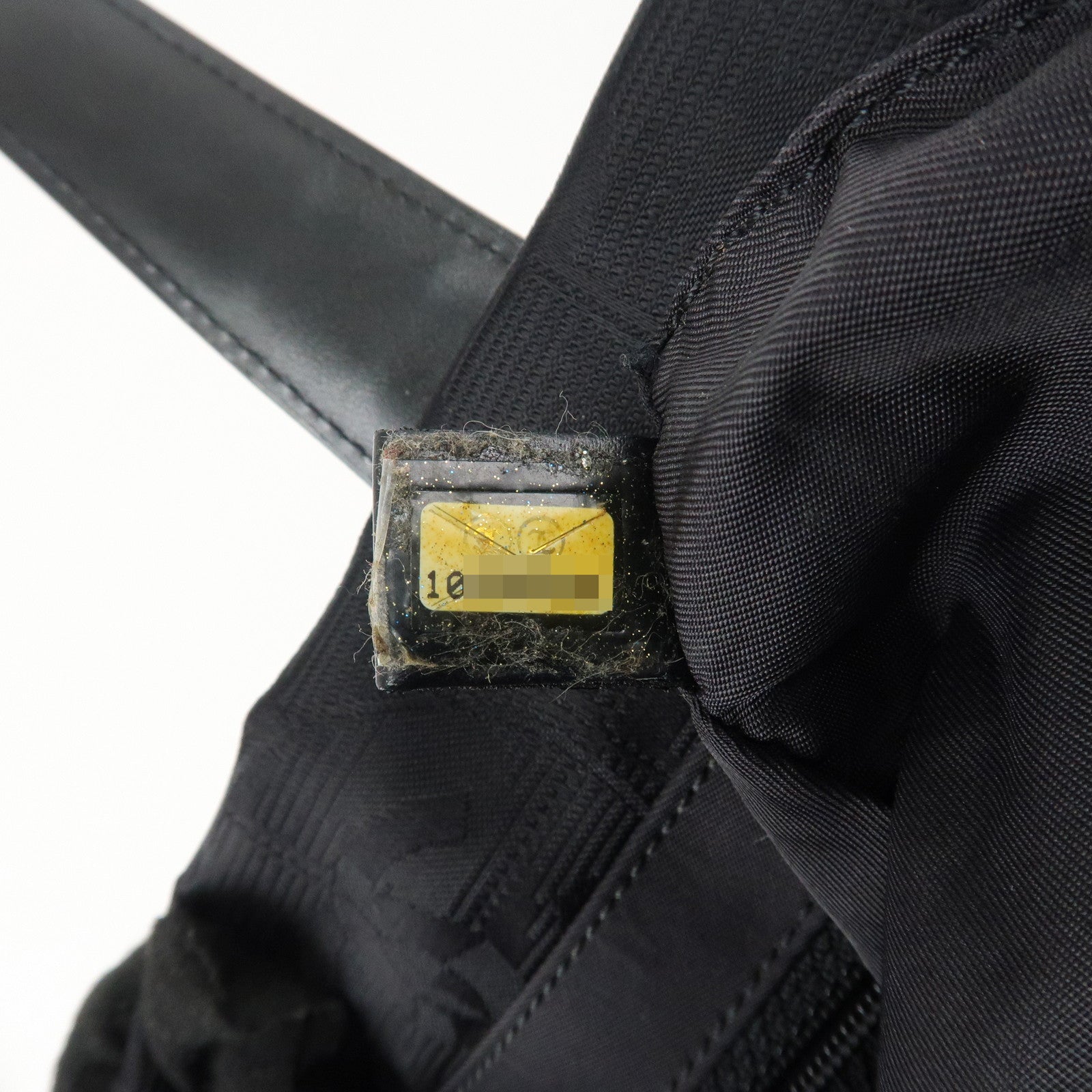 CHANEL New Travel Line Nylon Jacquard Leather Tote Bag MM Black A15991 Used