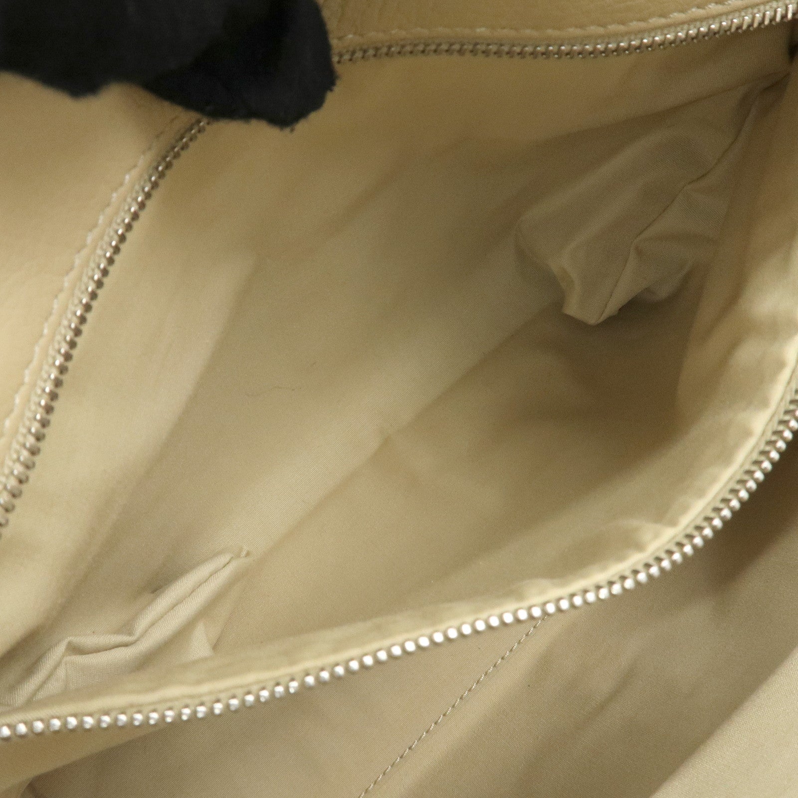 TOD'S Logo Leather Tote Bag Hand Bag Beige Cream Used