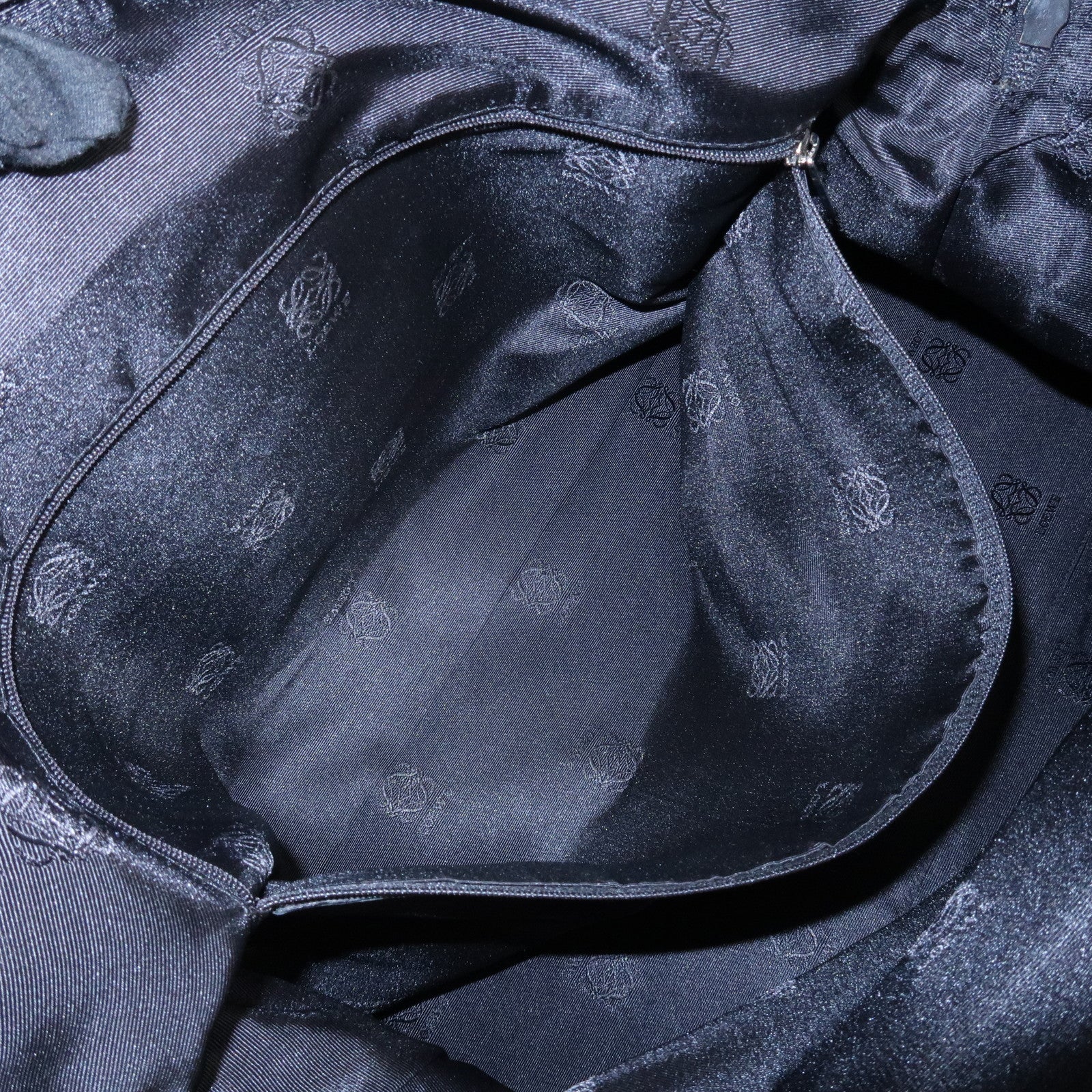 LOEWE Anagram Leather Boston Bag Shoulder Bag Hand Bag Black Used