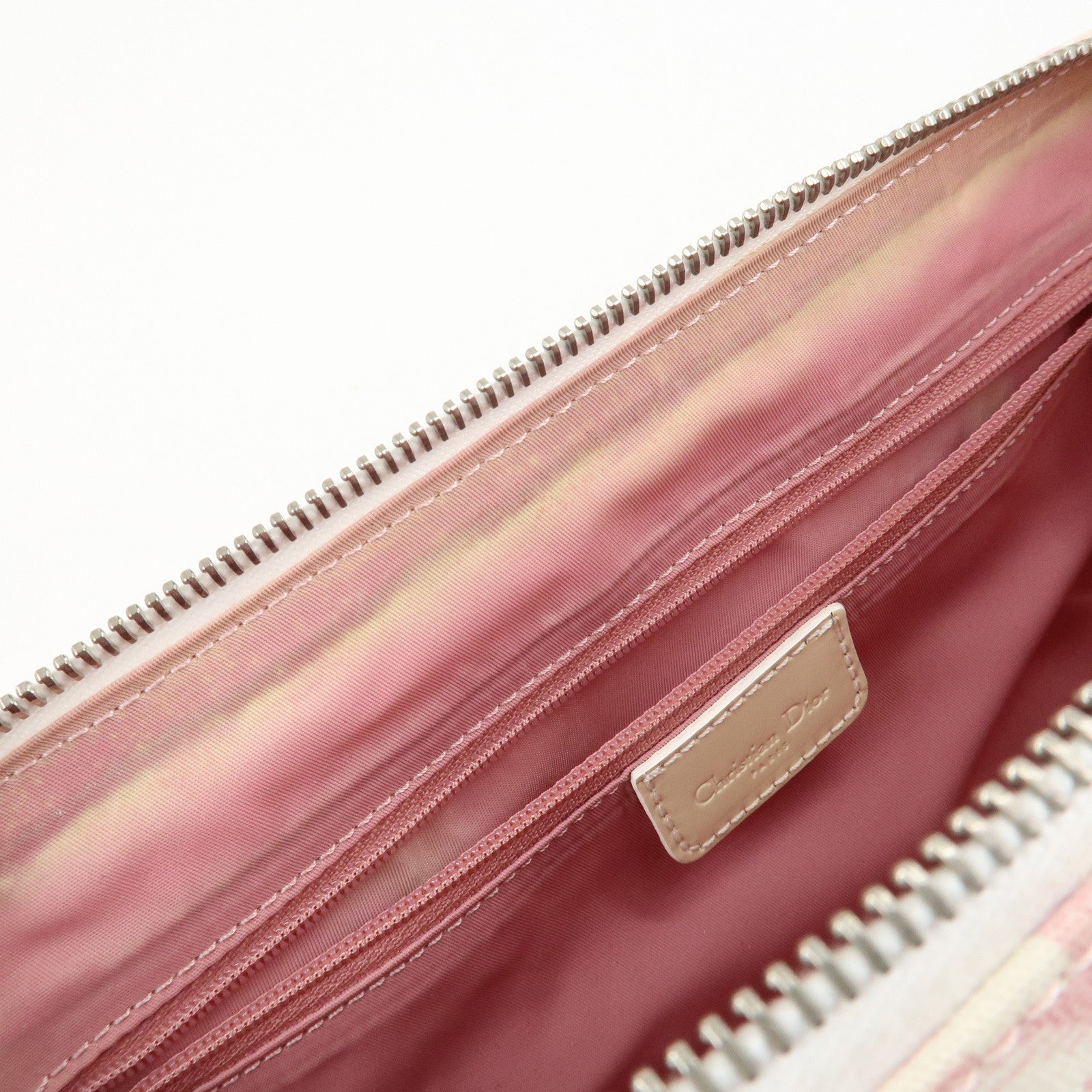 Christian Dior Trotter PVC Patent Leather Rhine Stone Boston Bag Used