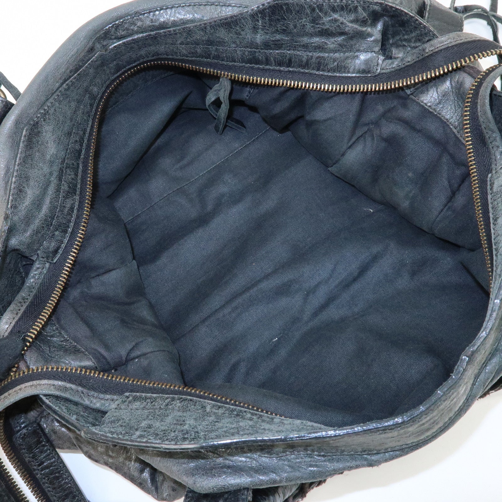 BALENCIAGA The City Leather 2Way Bag Hand Bag Black 115748 Used