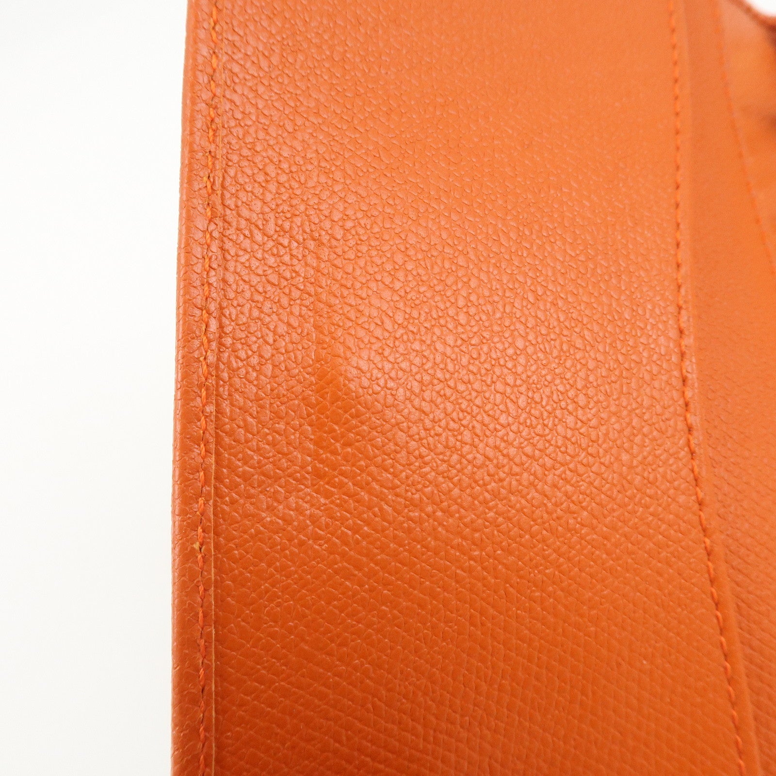 CHANEL Leather Planner Cover Orange Gold Hardware Used