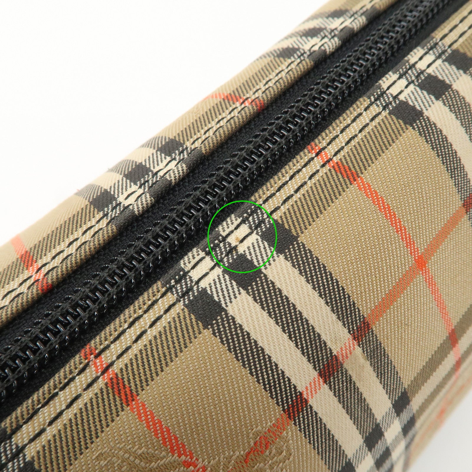 BURBERRY Nova Plaid Canvas Leather Shoulder Bag Hand Bag Black Used