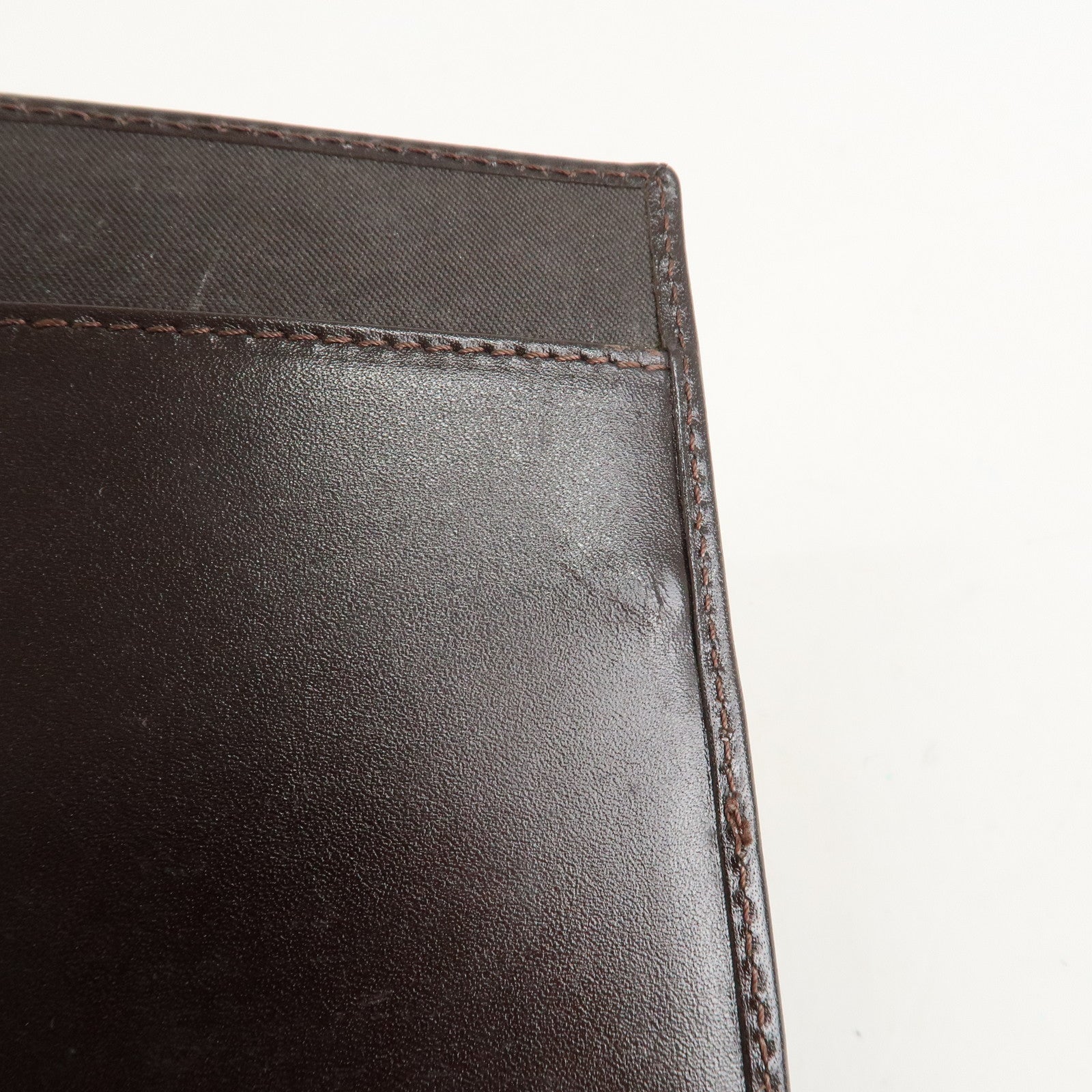 FENDI Zucca Canvas Leather Agenda Planner Cover Brown Used