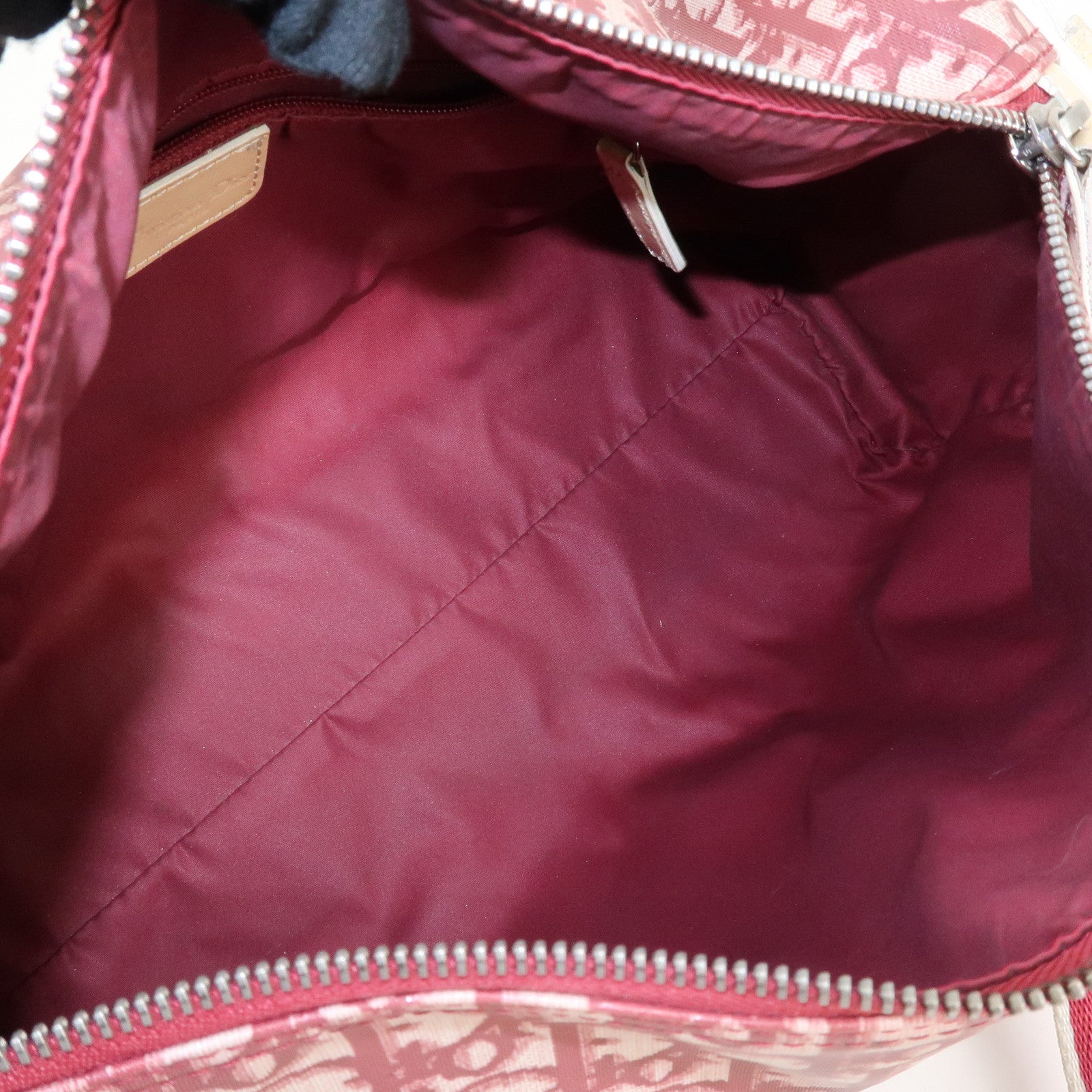 Christian Dior Trotter No.2 PVC Patent Leather Boston Bag Red Used