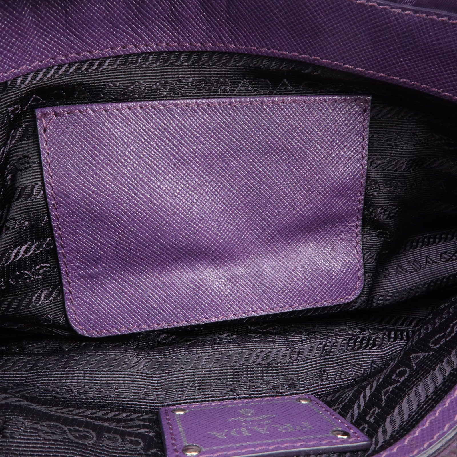 PRADA Nylon Leather Gathered Shoulder Bag Purple BR4609 Used