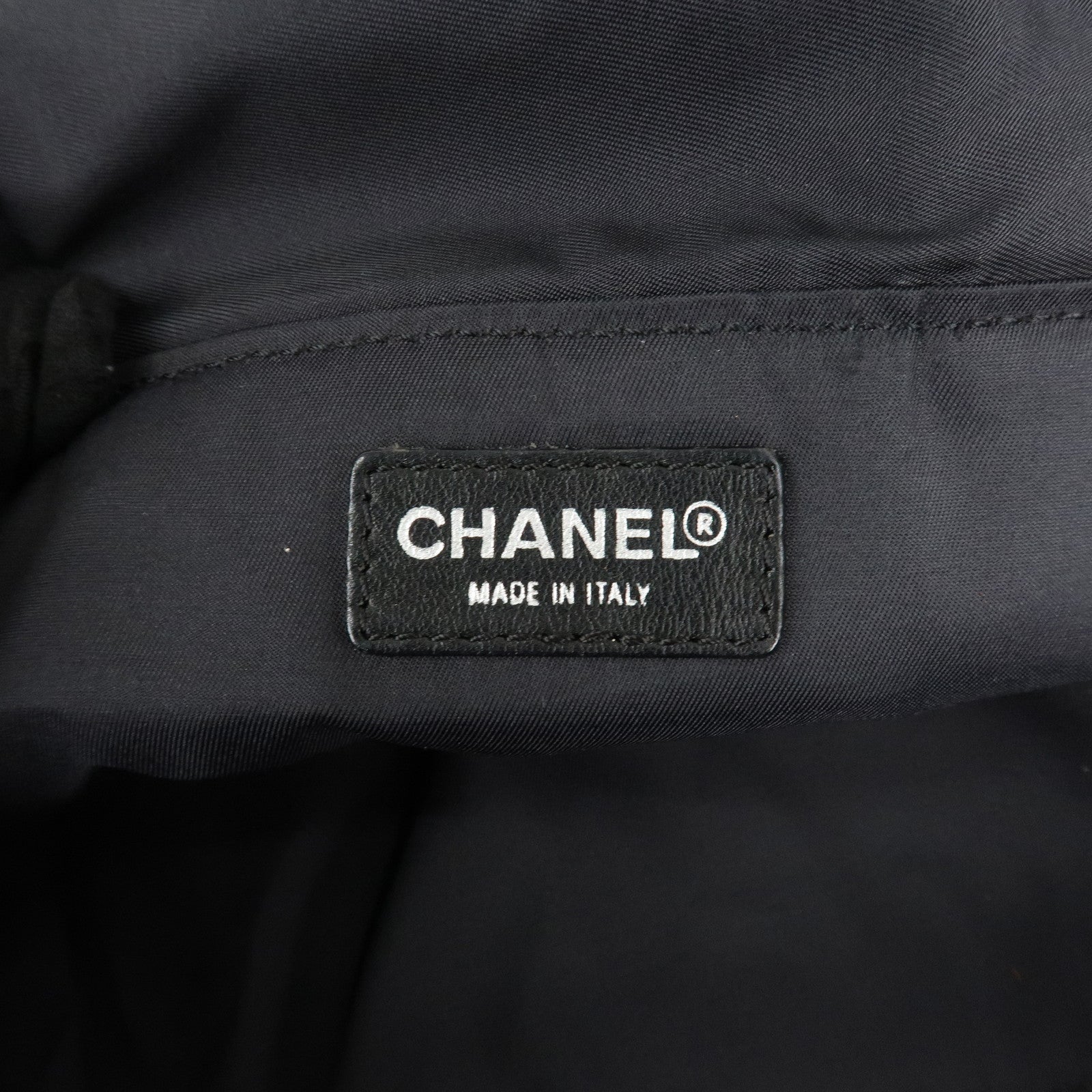 CHANEL New Travel Line Nylon Jacquard Leather Vanity Bag A15829 Used