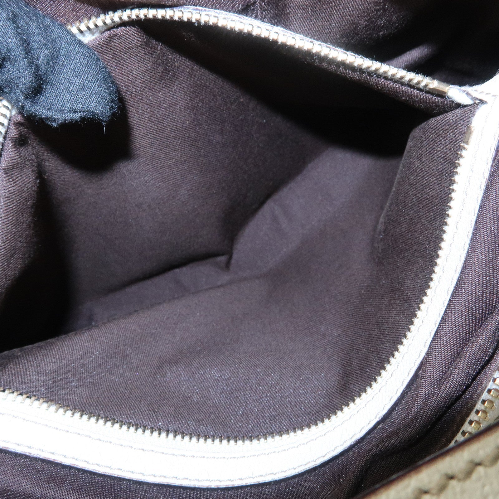 GUCCI GG Canvas Leather Shoulder Bag Beige Ivory 153010 Used