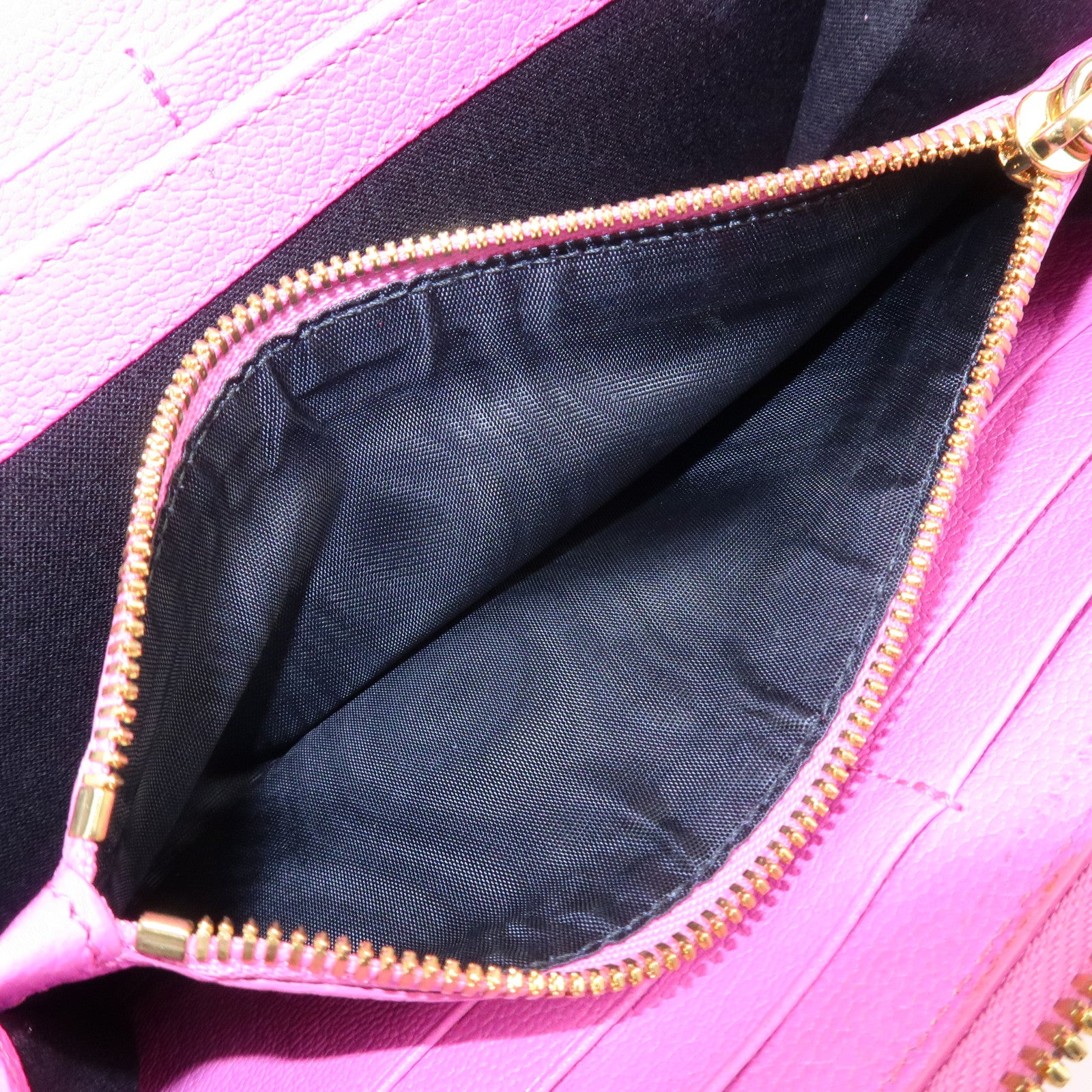 BALENCIAGA Leather Classic Continental Zip Wallet Pink 390187 Used