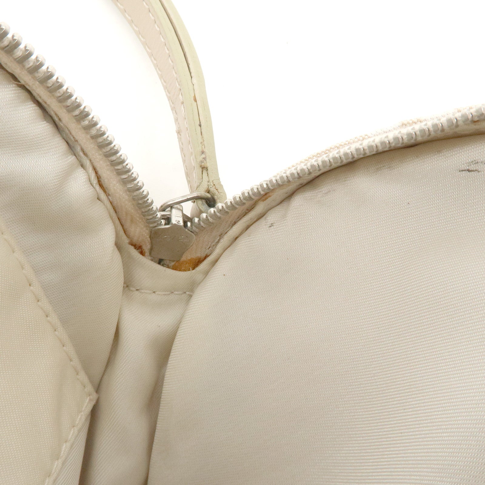 CHANEL New Travel Line Nylon Jacquard Leather Round Pouch T9951S Used