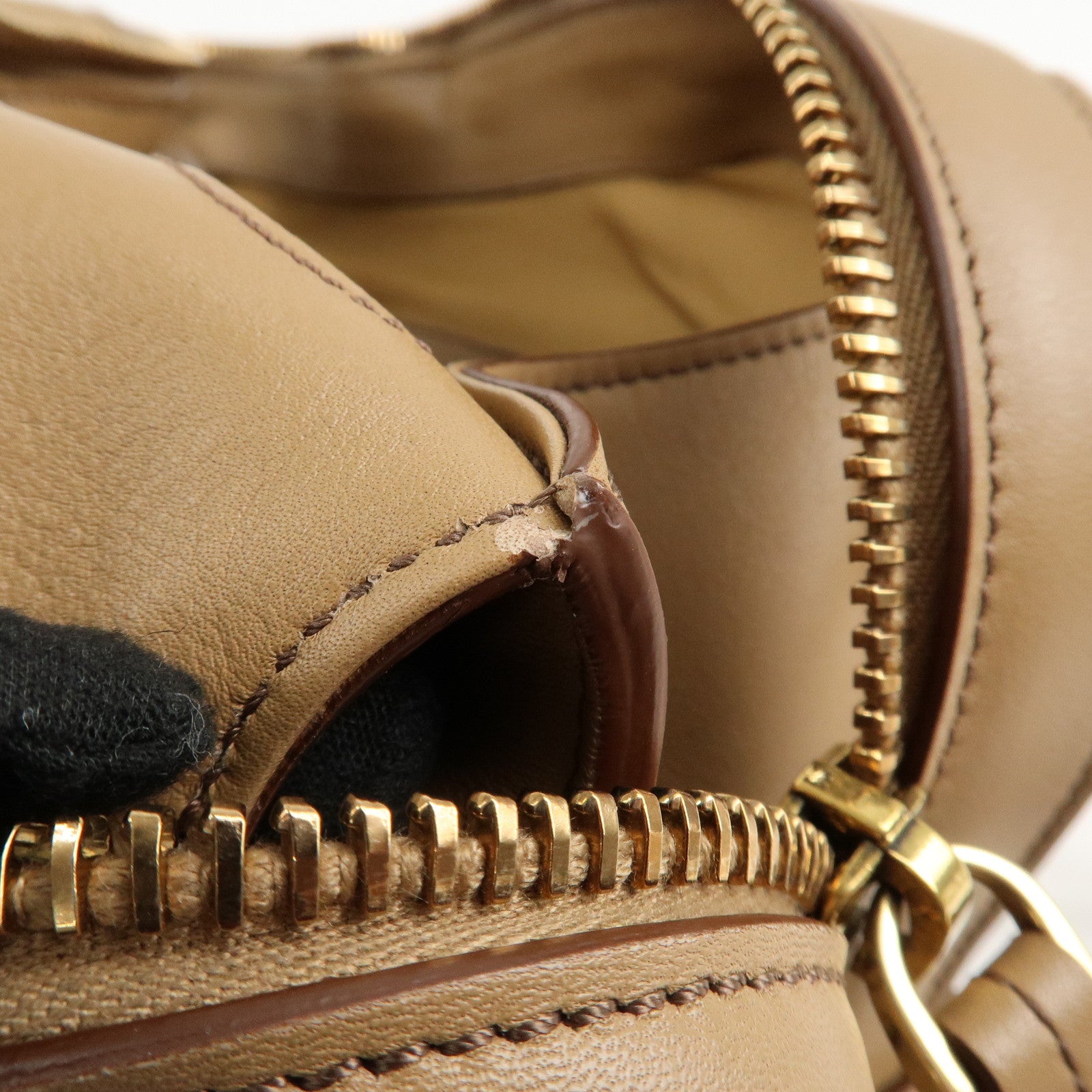 TOD'S D Styling Leather 2Way Shoulder Bag Hand Bag Beige Used