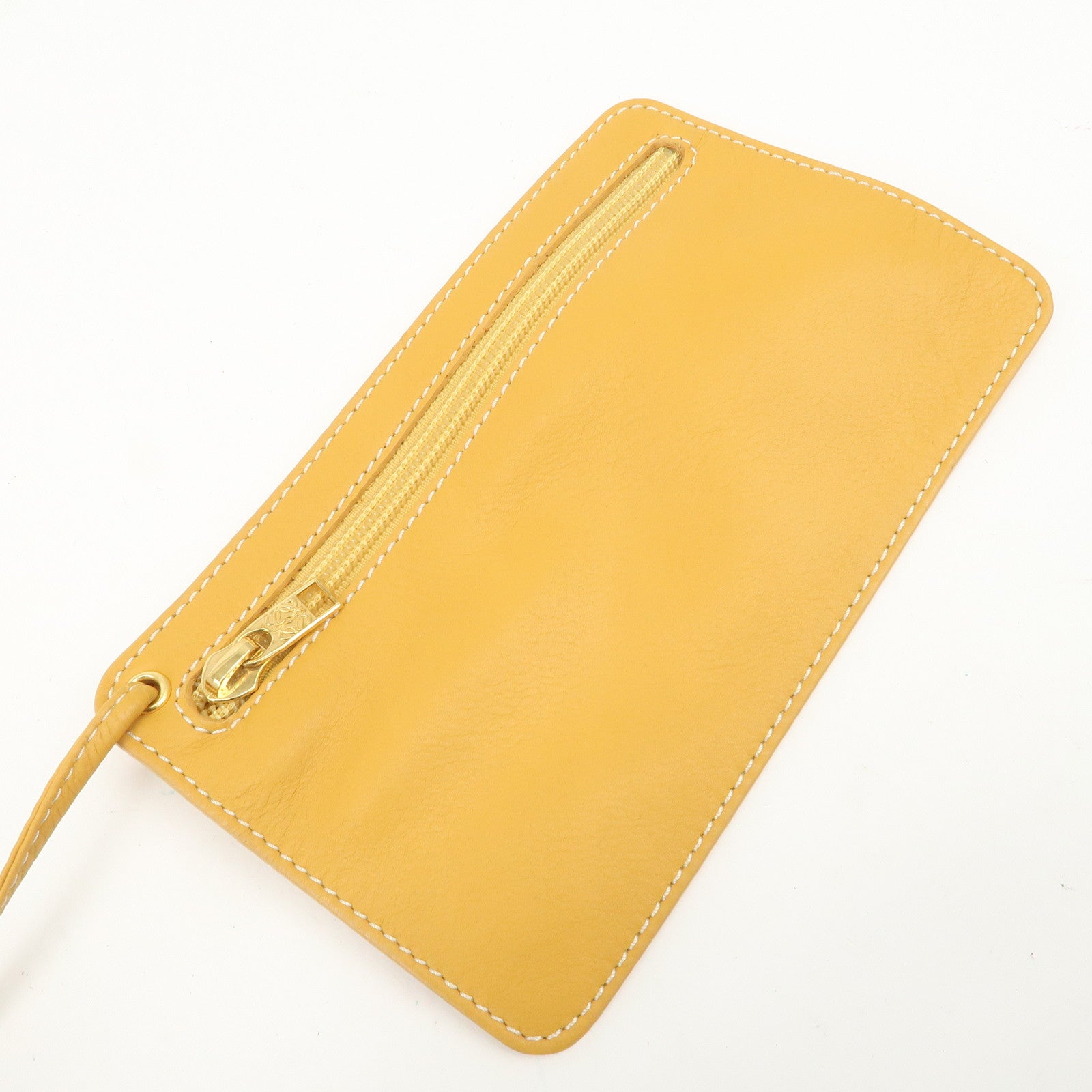 LOEWE Leather Anton Backpack Rucksack Shoulder Bag Yellow Used
