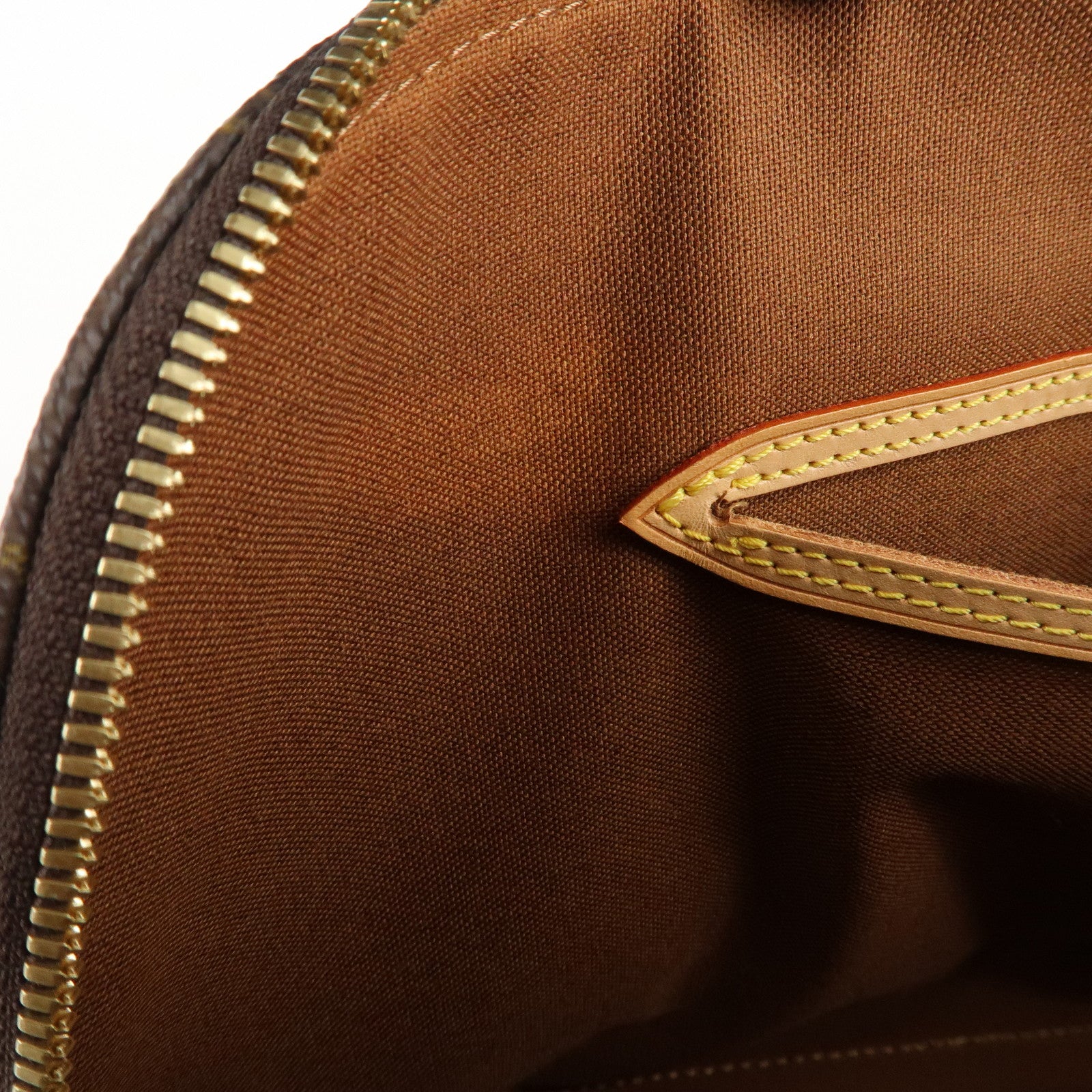 Louis Vuitton Monogram Alma Hand Bag Brown Gold Hardware M51130 Used