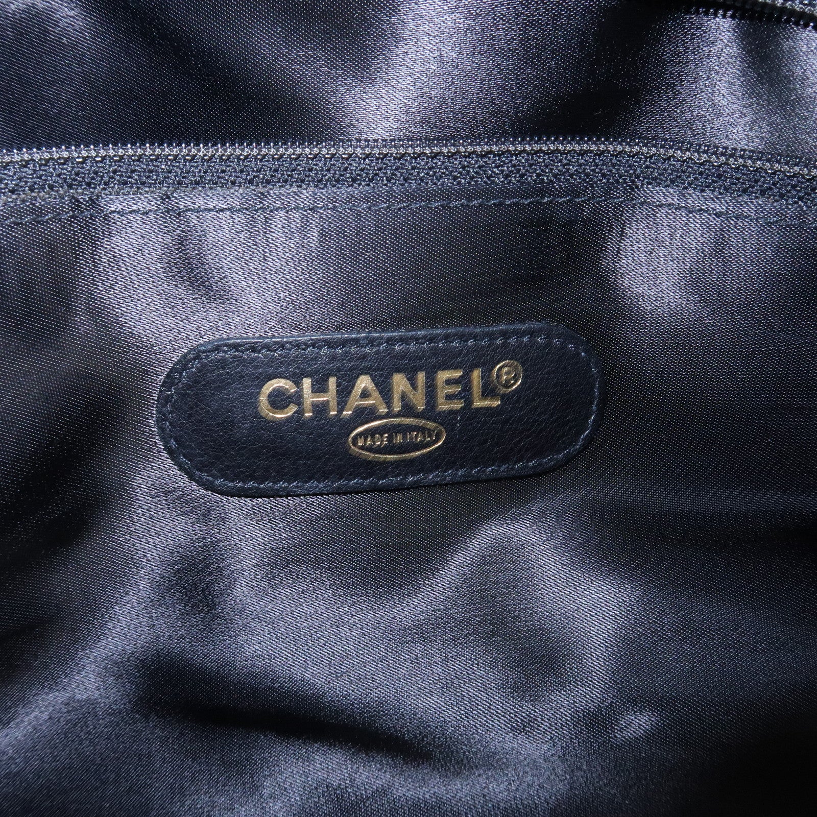 CHANEL Caviar Skin Large COCO 2Way Boston Bag Black Used