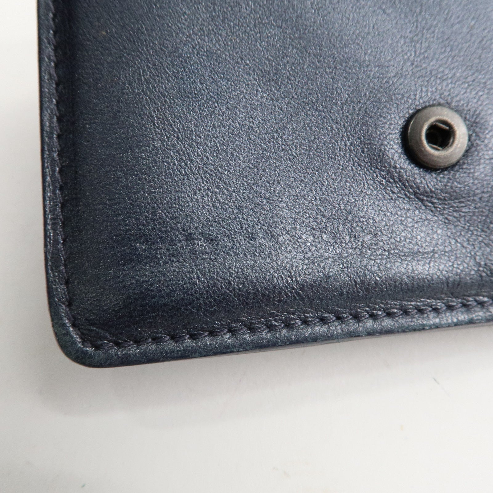 BOTTEGA VENETA Intrecciato Leather Card Case Gray 133945 Used