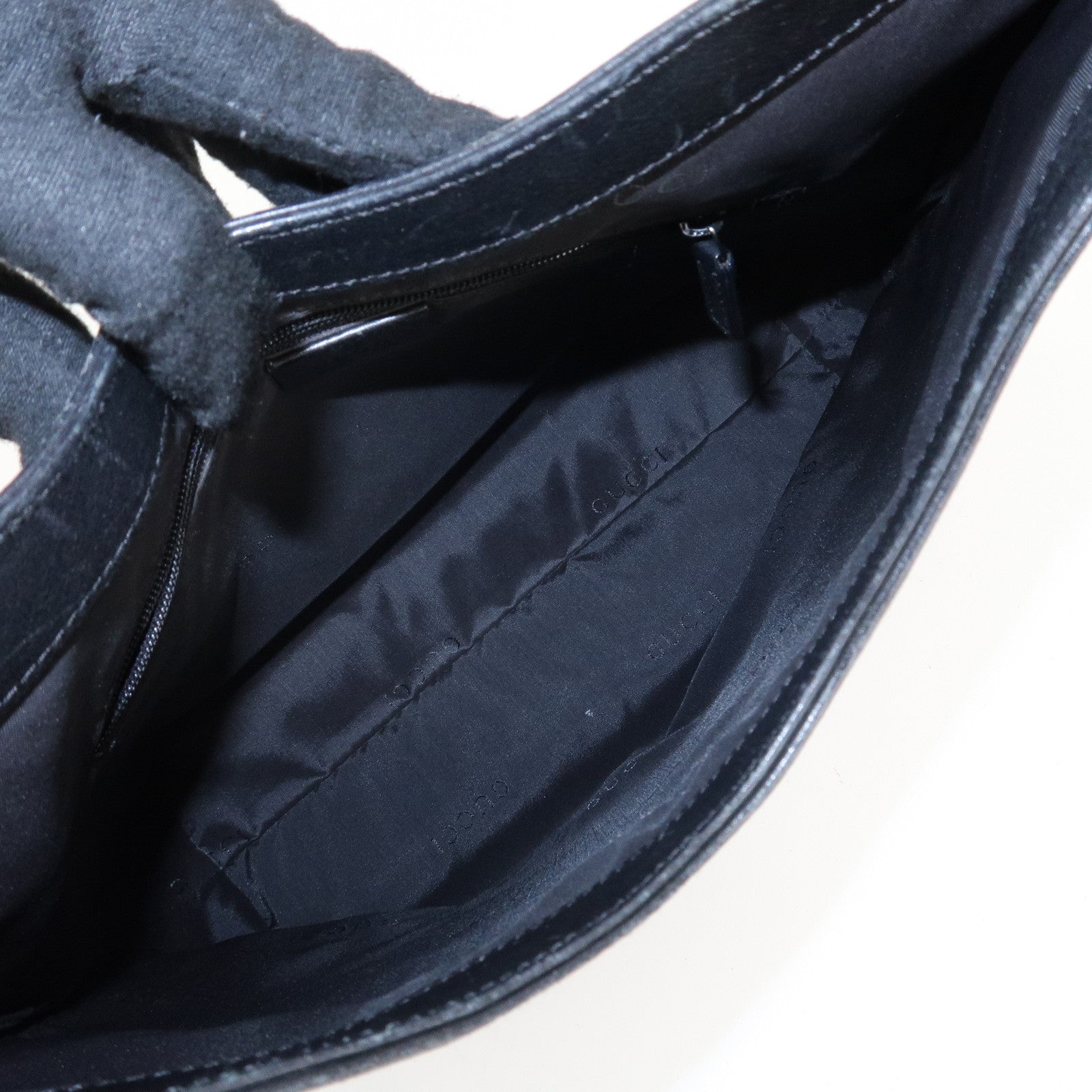 GUCCI Bamboo Leather One-Shoulder Bag Balck 001.3244.001998 Used