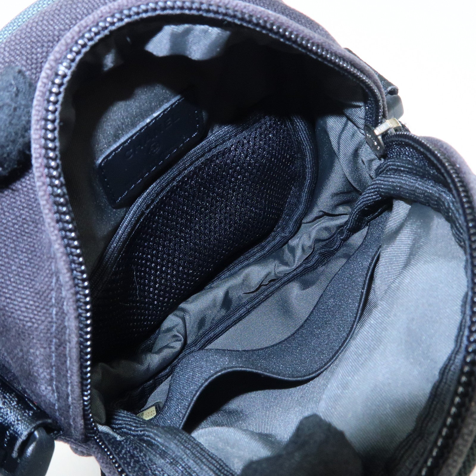 CHANEL COCO Mark Sport Canvas Shoulder Bag Black A23300 Used