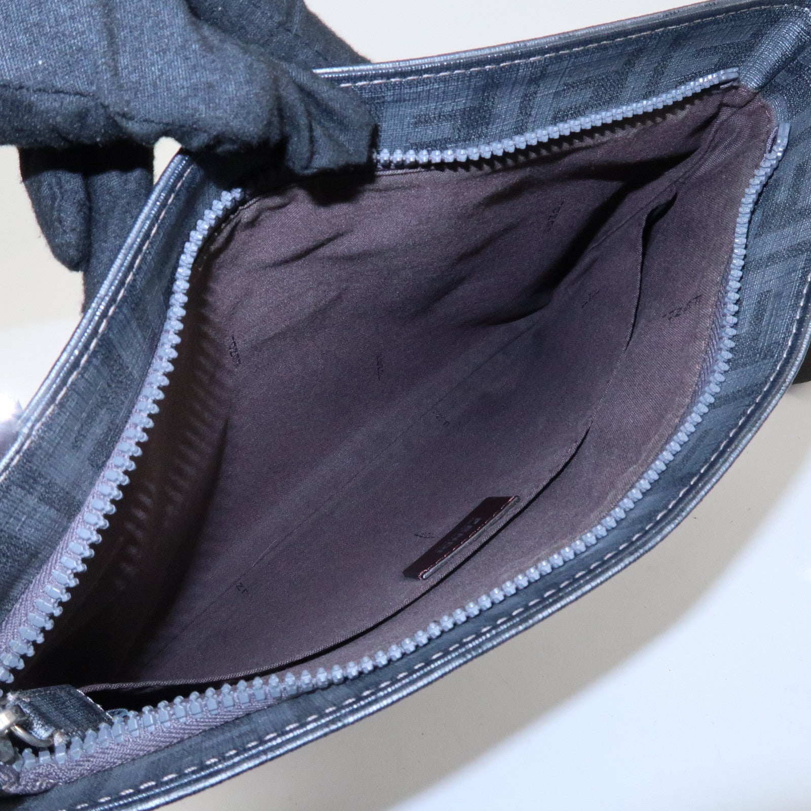 FENDI Zucca PVC Crossbody Bag Shoulder Bag Gray 7VA247 Used