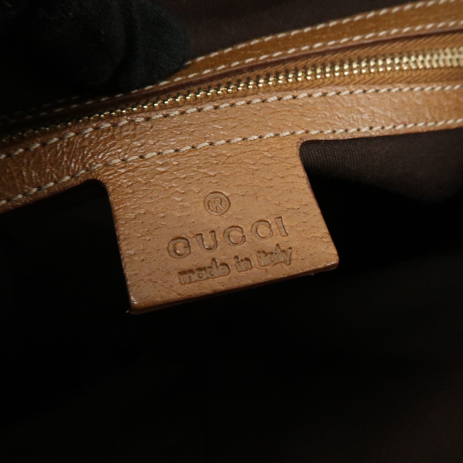 GUCCI GG Canvas Leather Tote Bag Hand Bag Beige Brown 120895 Used