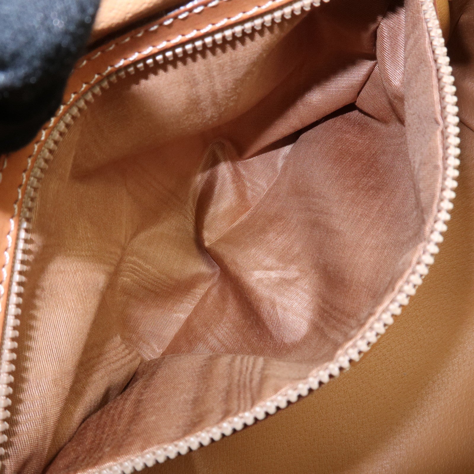 CELINE Macadam PVC Leather Boston Bag Hand Bag Brown Used