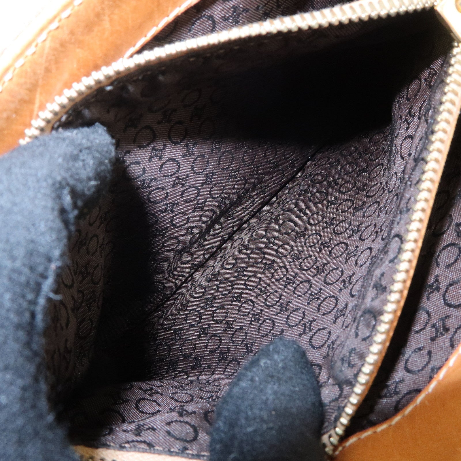 CELINE C Macadam Suede Leather Tote Bag Khaki Brown Used